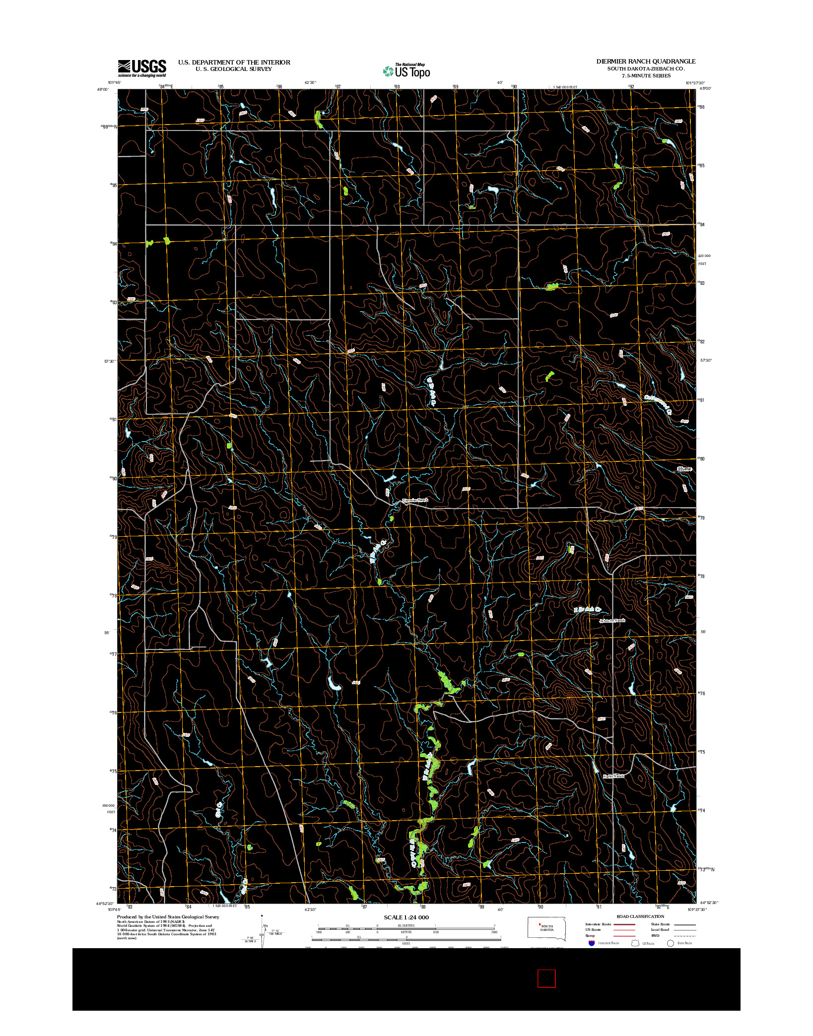 USGS US TOPO 7.5-MINUTE MAP FOR DIERMIER RANCH, SD 2012