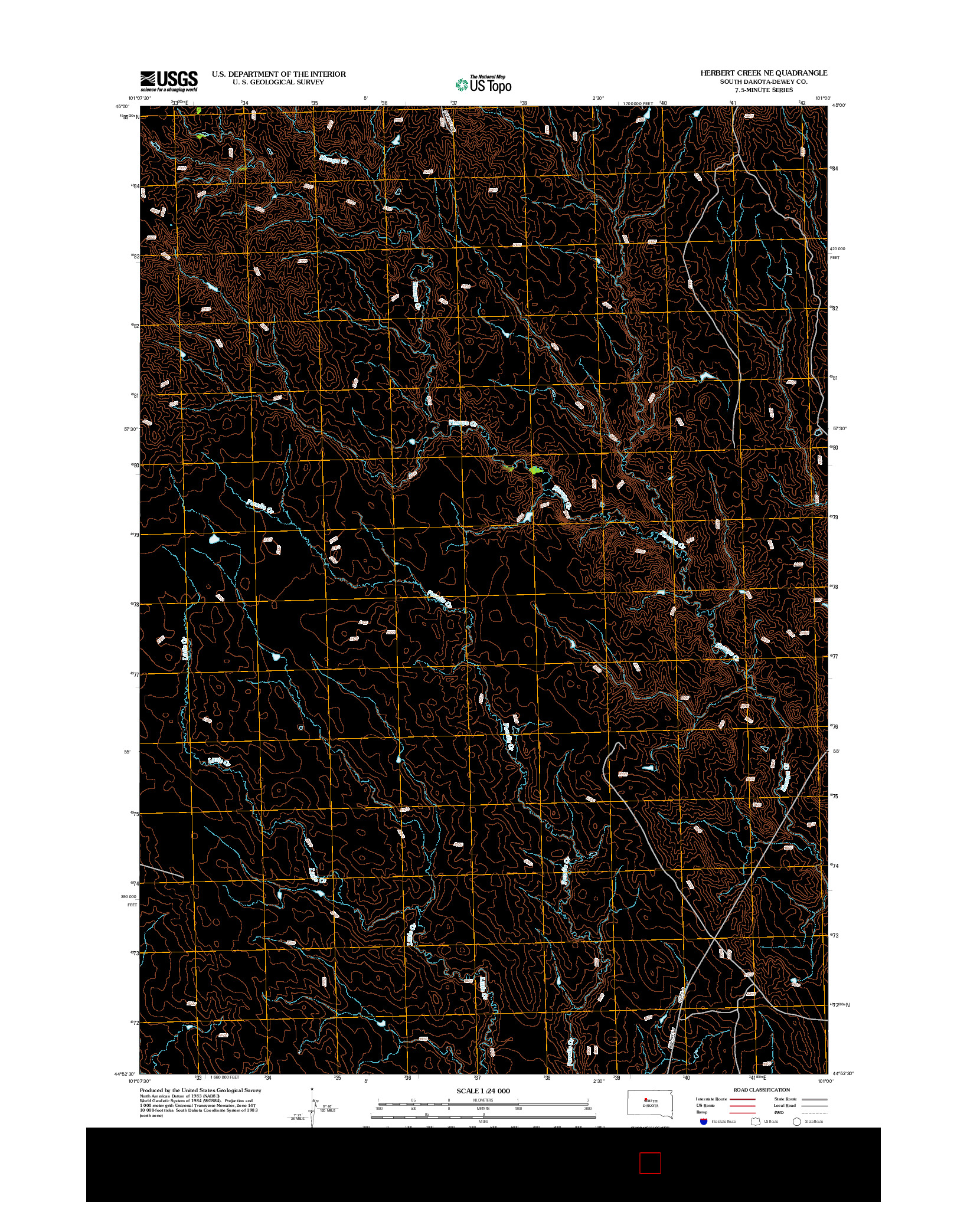 USGS US TOPO 7.5-MINUTE MAP FOR HERBERT CREEK NE, SD 2012