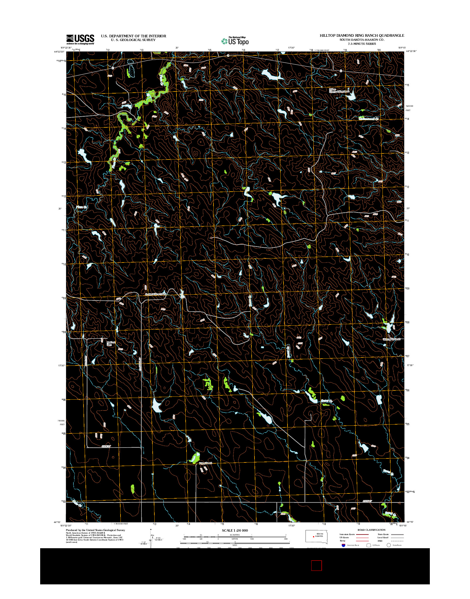USGS US TOPO 7.5-MINUTE MAP FOR HILLTOP DIAMOND RING RANCH, SD 2012
