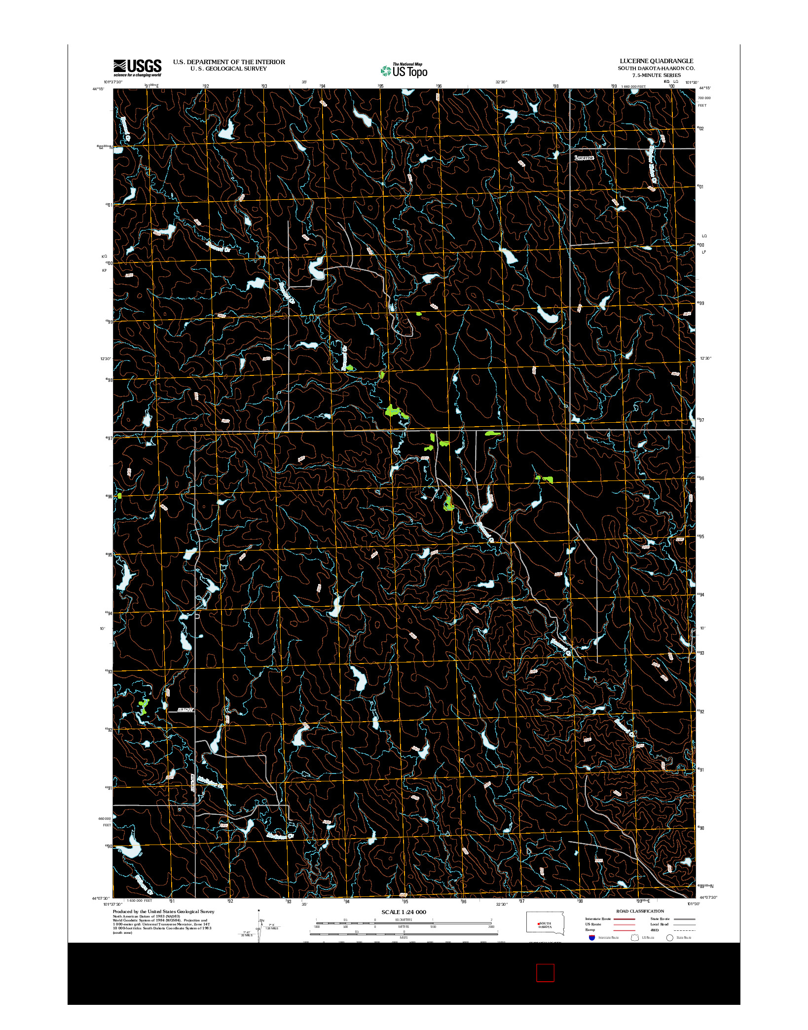 USGS US TOPO 7.5-MINUTE MAP FOR LUCERNE, SD 2012