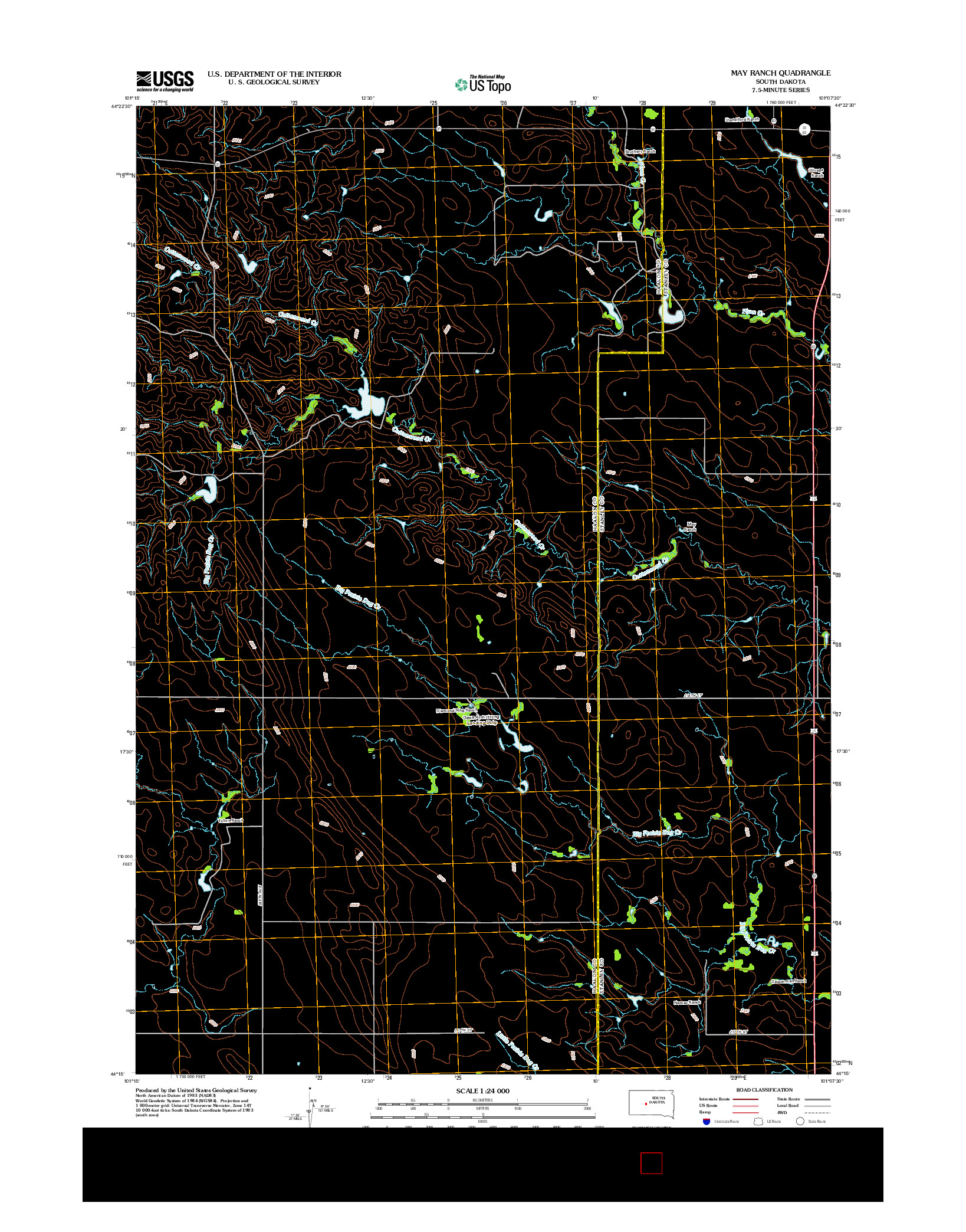 USGS US TOPO 7.5-MINUTE MAP FOR MAY RANCH, SD 2012