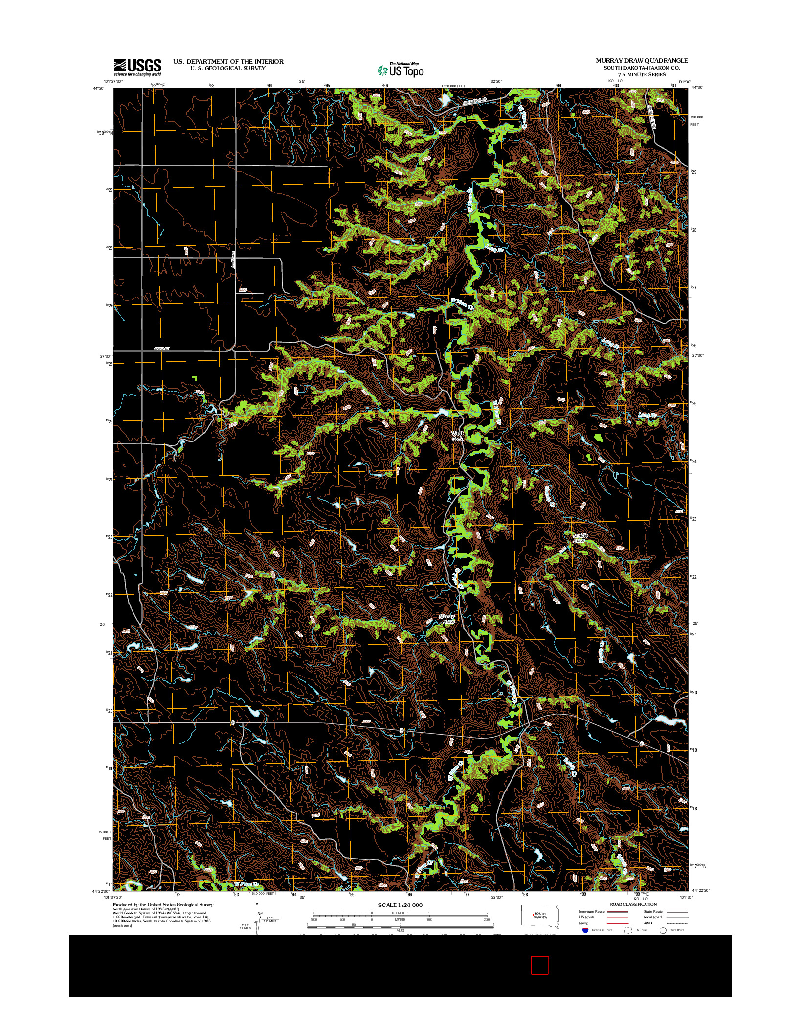 USGS US TOPO 7.5-MINUTE MAP FOR MURRAY DRAW, SD 2012