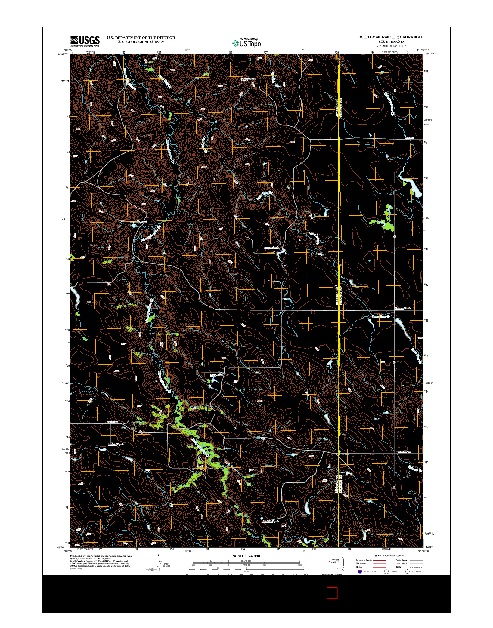 USGS US TOPO 7.5-MINUTE MAP FOR WHITEMAN RANCH, SD 2012