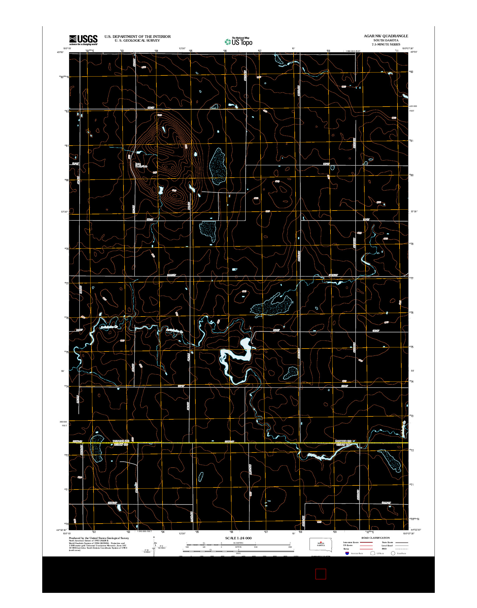 USGS US TOPO 7.5-MINUTE MAP FOR AGAR NW, SD 2012