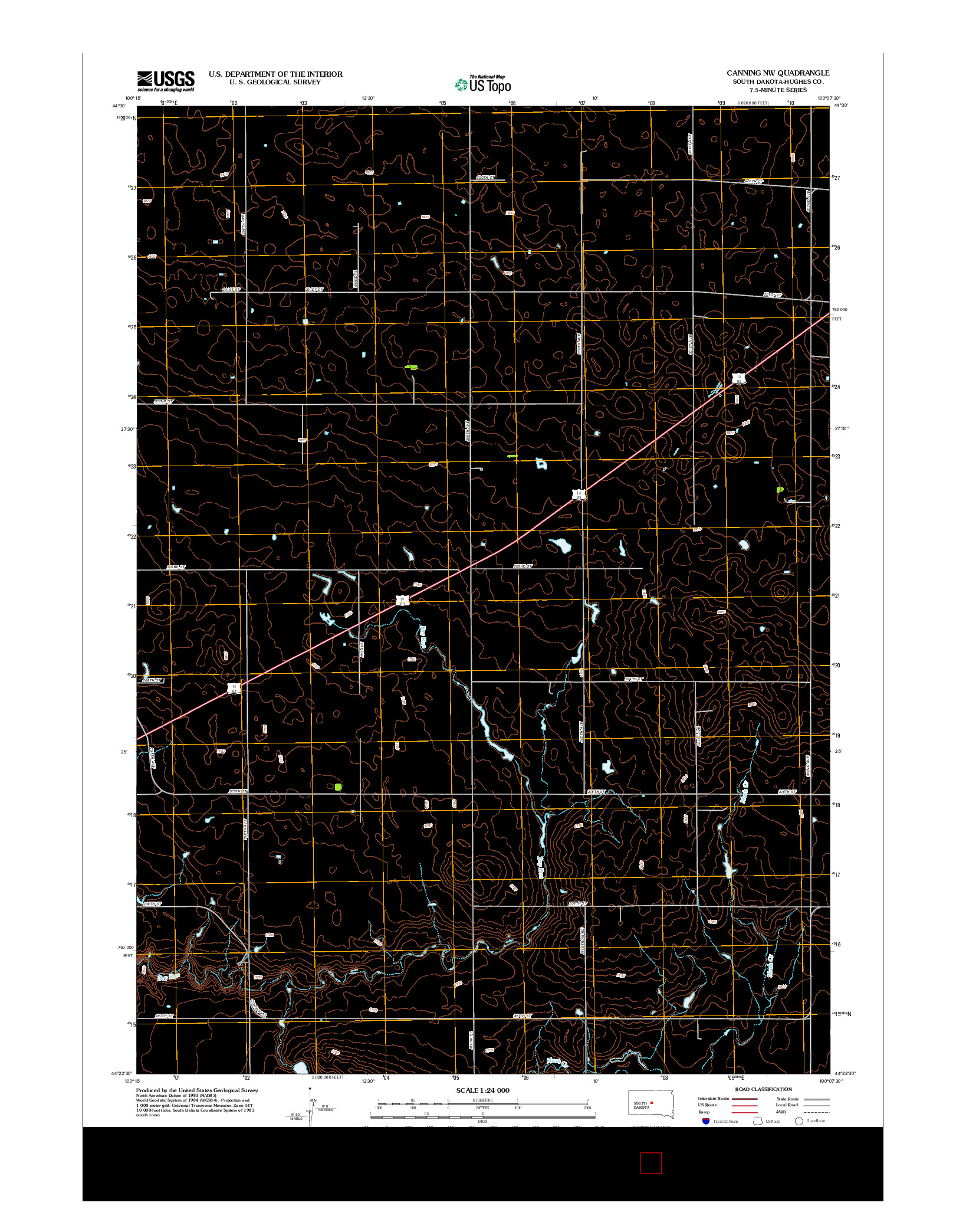 USGS US TOPO 7.5-MINUTE MAP FOR CANNING NW, SD 2012