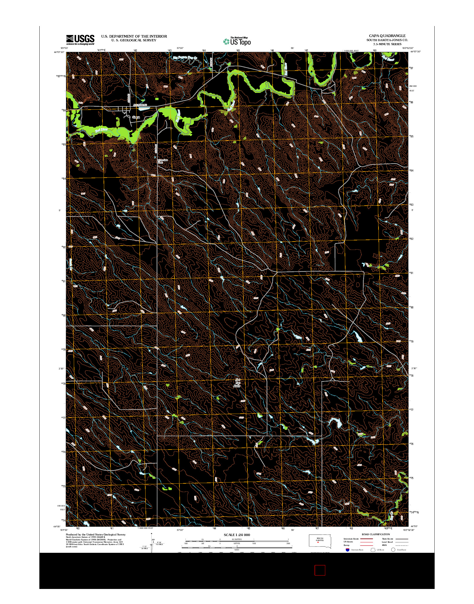 USGS US TOPO 7.5-MINUTE MAP FOR CAPA, SD 2012