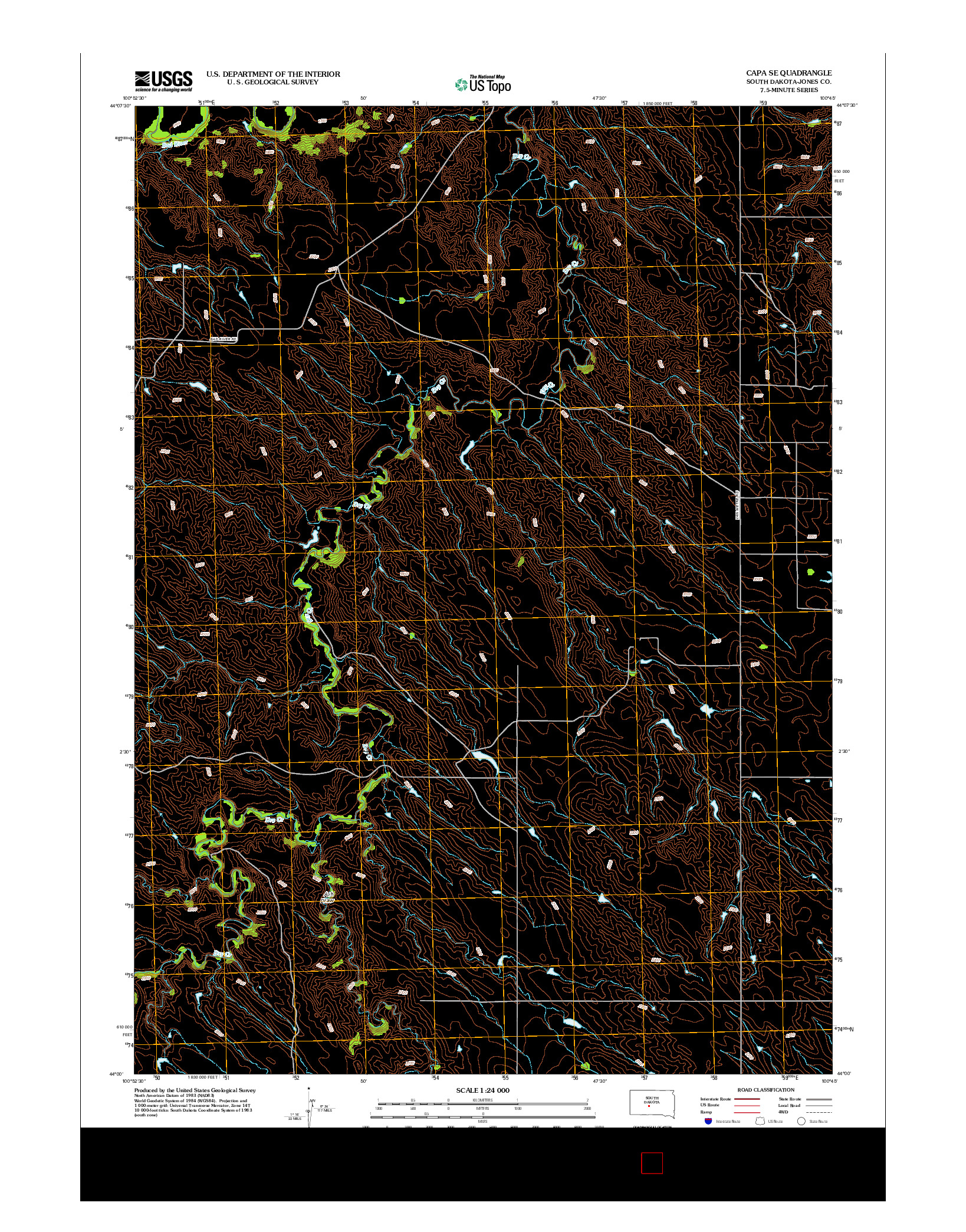 USGS US TOPO 7.5-MINUTE MAP FOR CAPA SE, SD 2012
