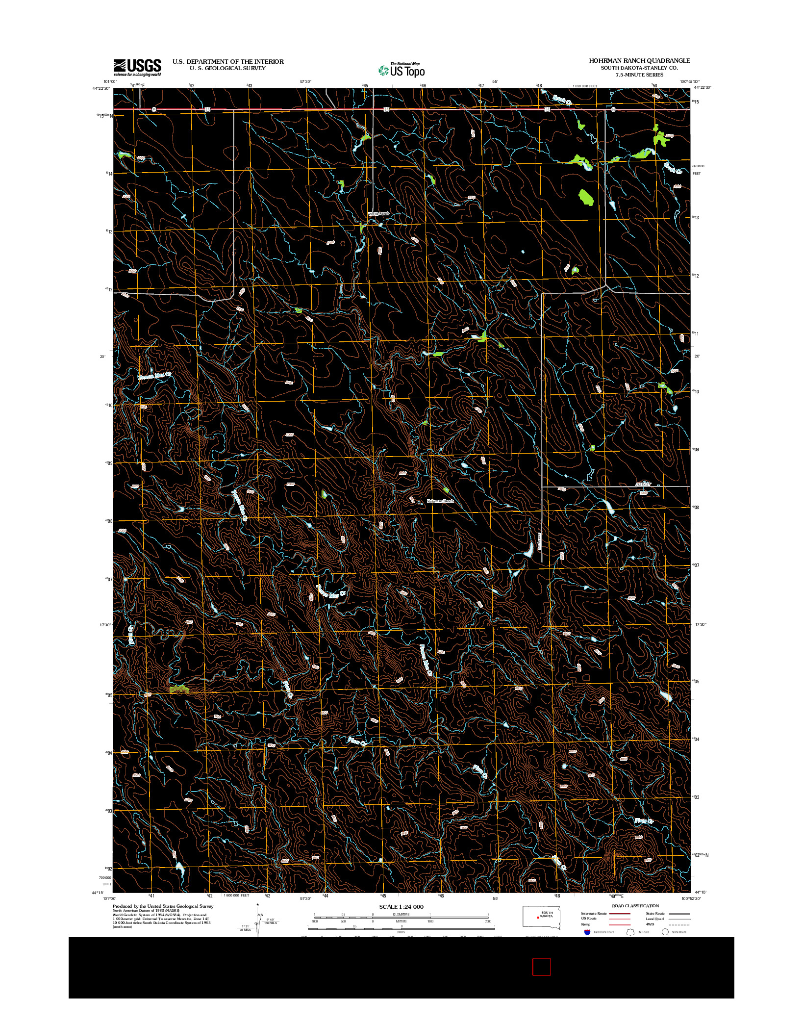 USGS US TOPO 7.5-MINUTE MAP FOR HOHRMAN RANCH, SD 2012