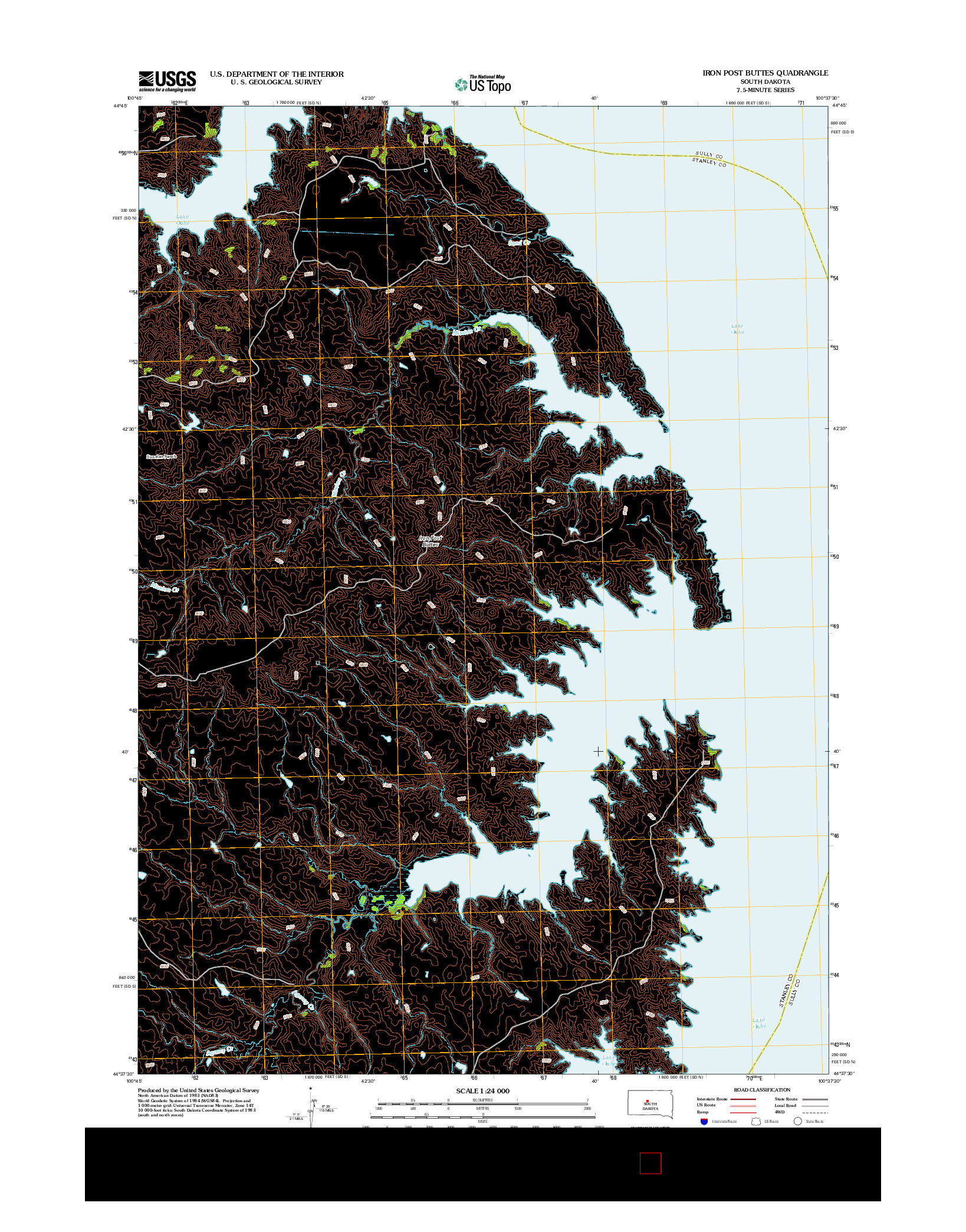 USGS US TOPO 7.5-MINUTE MAP FOR IRON POST BUTTES, SD 2012