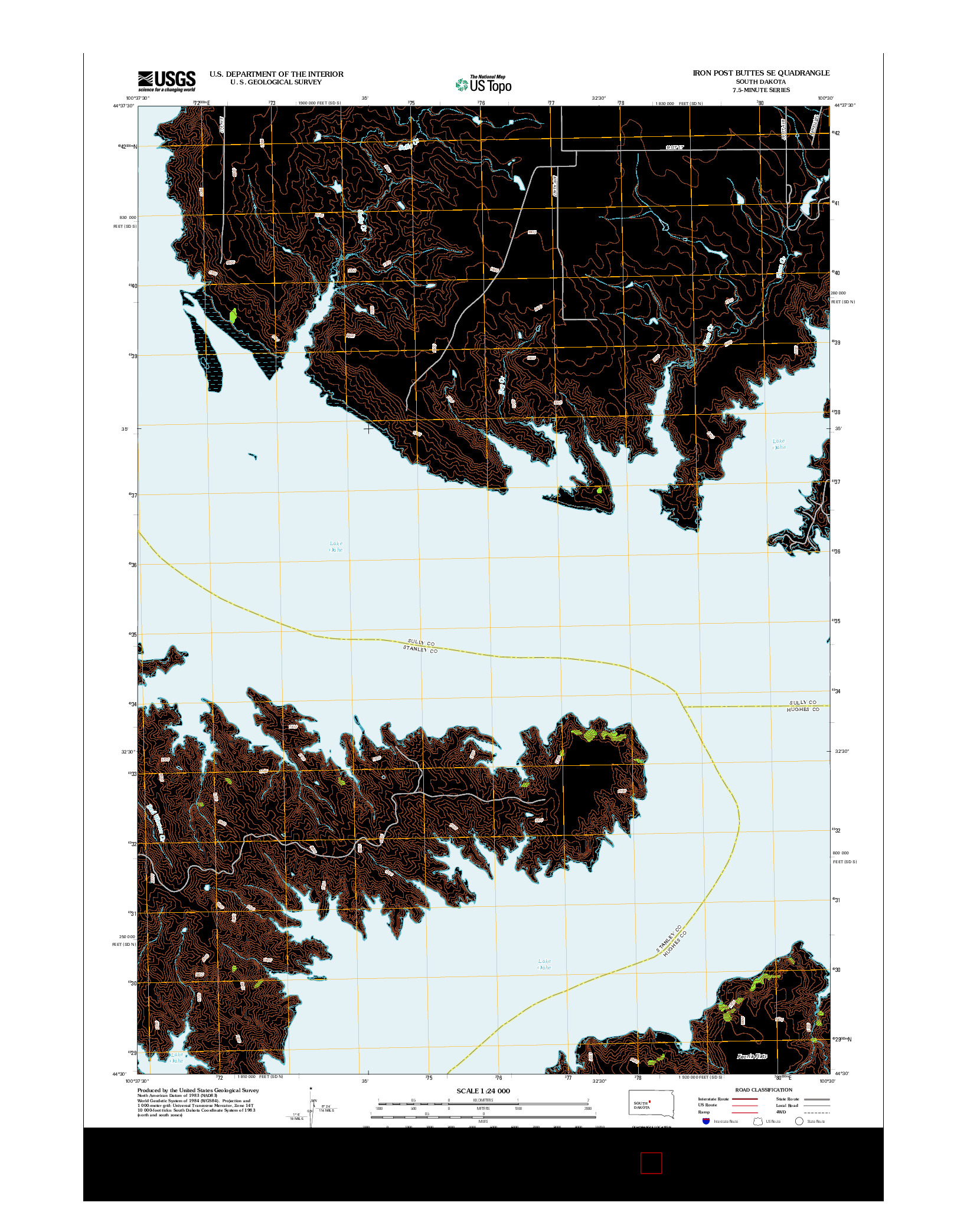 USGS US TOPO 7.5-MINUTE MAP FOR IRON POST BUTTES SE, SD 2012