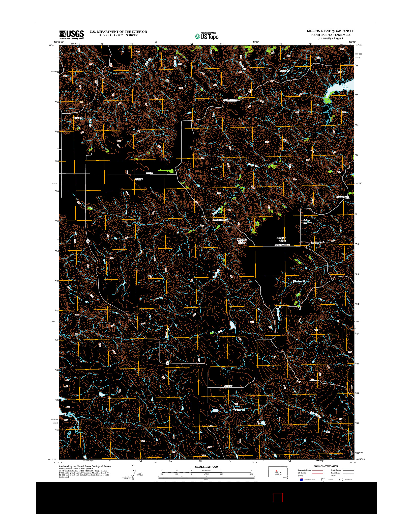 USGS US TOPO 7.5-MINUTE MAP FOR MISSION RIDGE, SD 2012