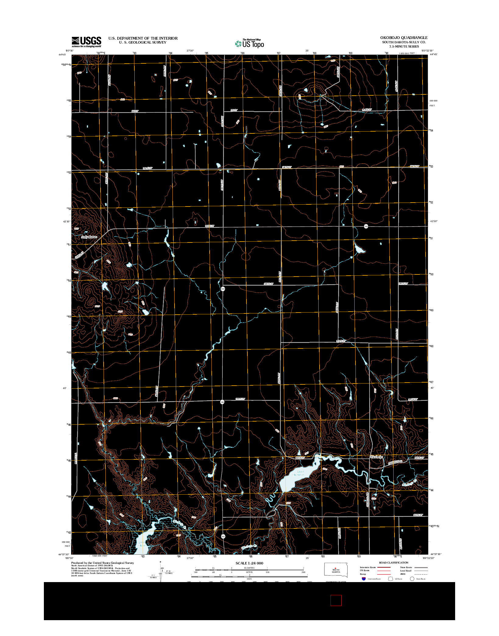 USGS US TOPO 7.5-MINUTE MAP FOR OKOBOJO, SD 2012