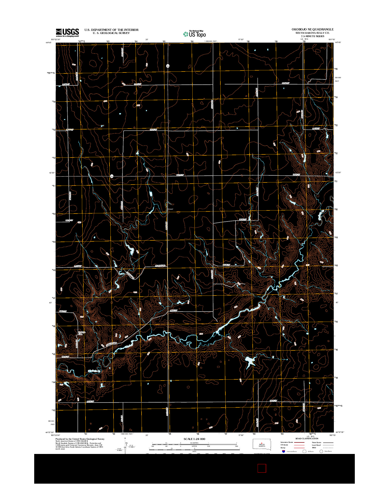 USGS US TOPO 7.5-MINUTE MAP FOR OKOBOJO NE, SD 2012