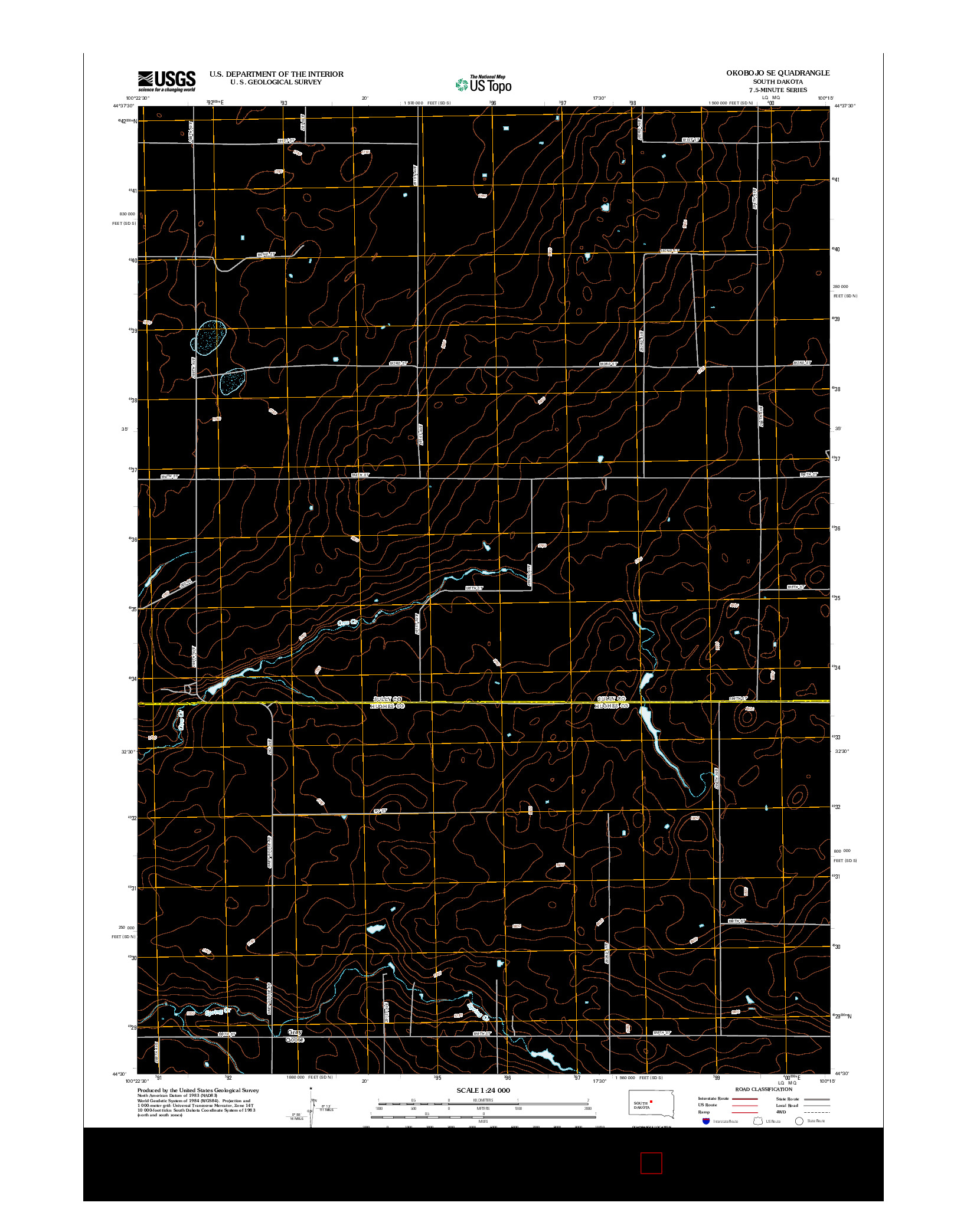 USGS US TOPO 7.5-MINUTE MAP FOR OKOBOJO SE, SD 2012