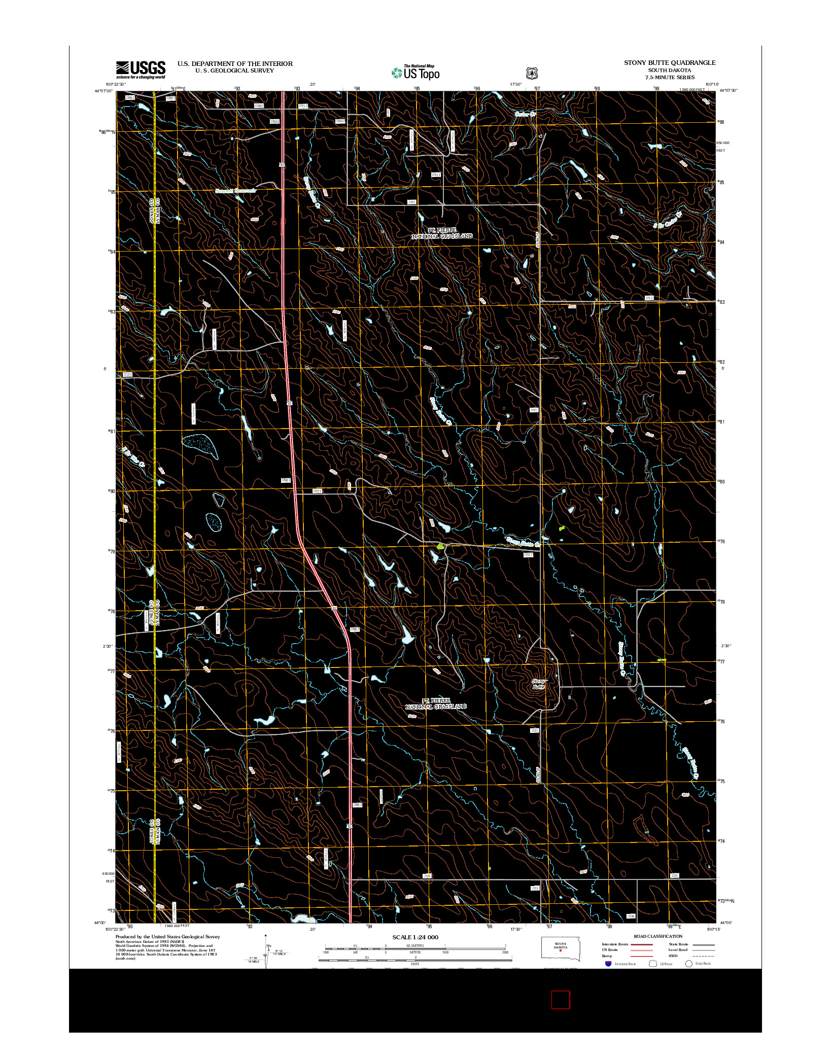 USGS US TOPO 7.5-MINUTE MAP FOR STONY BUTTE, SD 2012