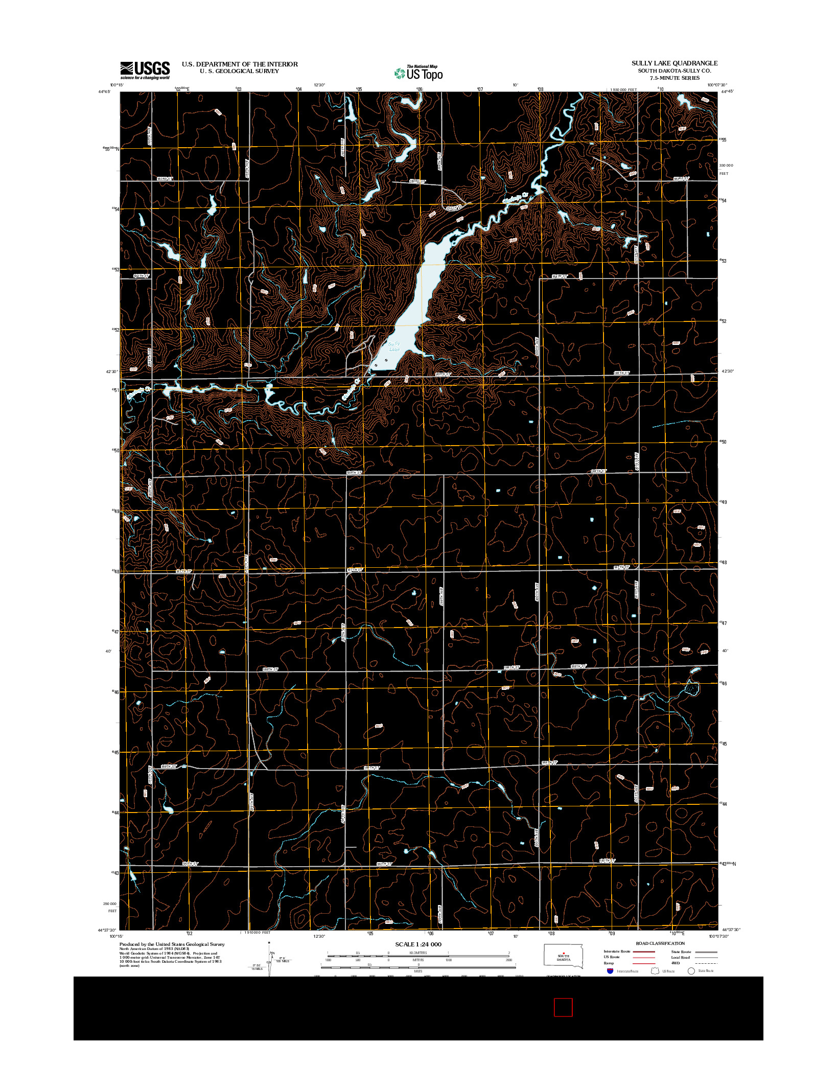 USGS US TOPO 7.5-MINUTE MAP FOR SULLY LAKE, SD 2012