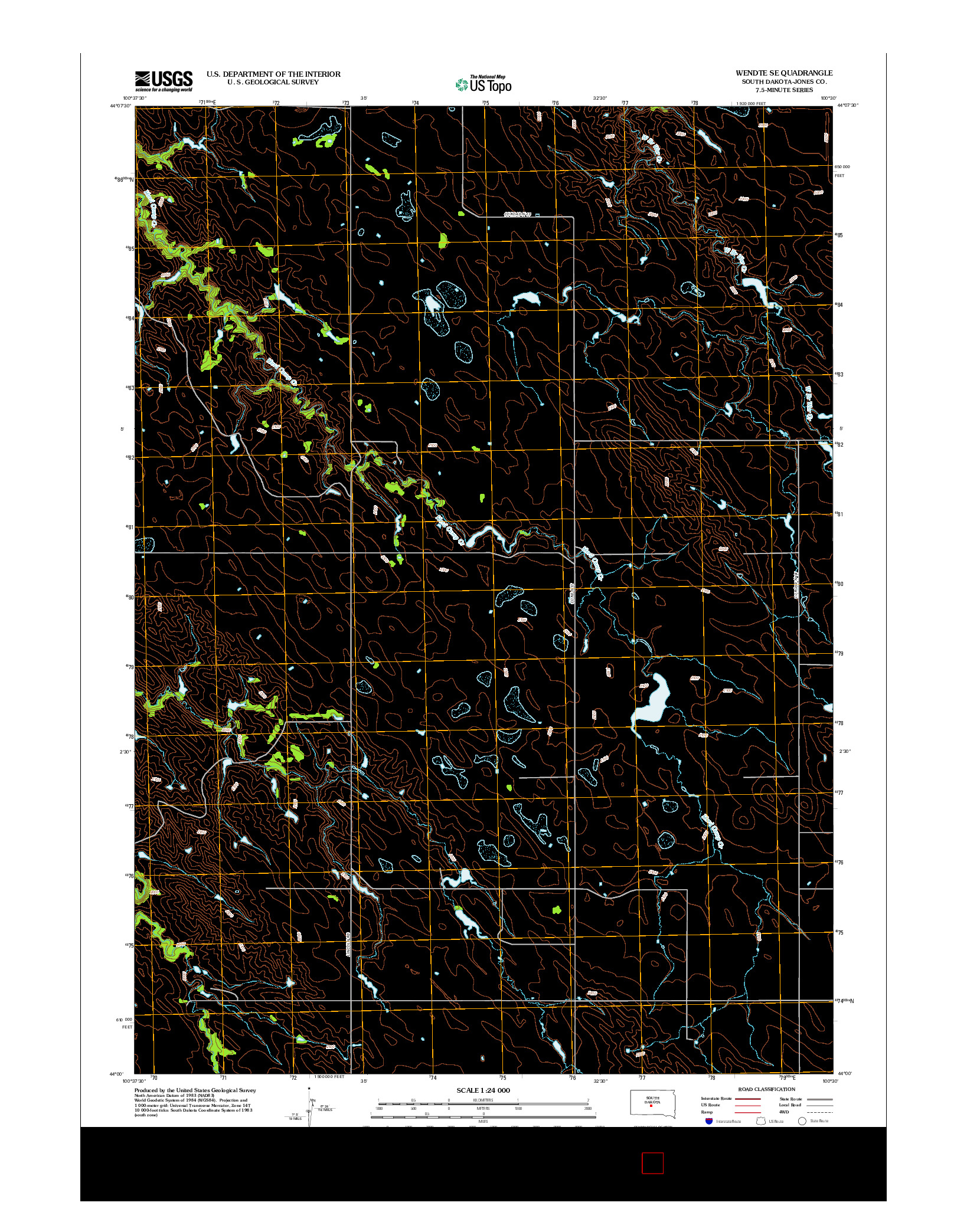 USGS US TOPO 7.5-MINUTE MAP FOR WENDTE SE, SD 2012