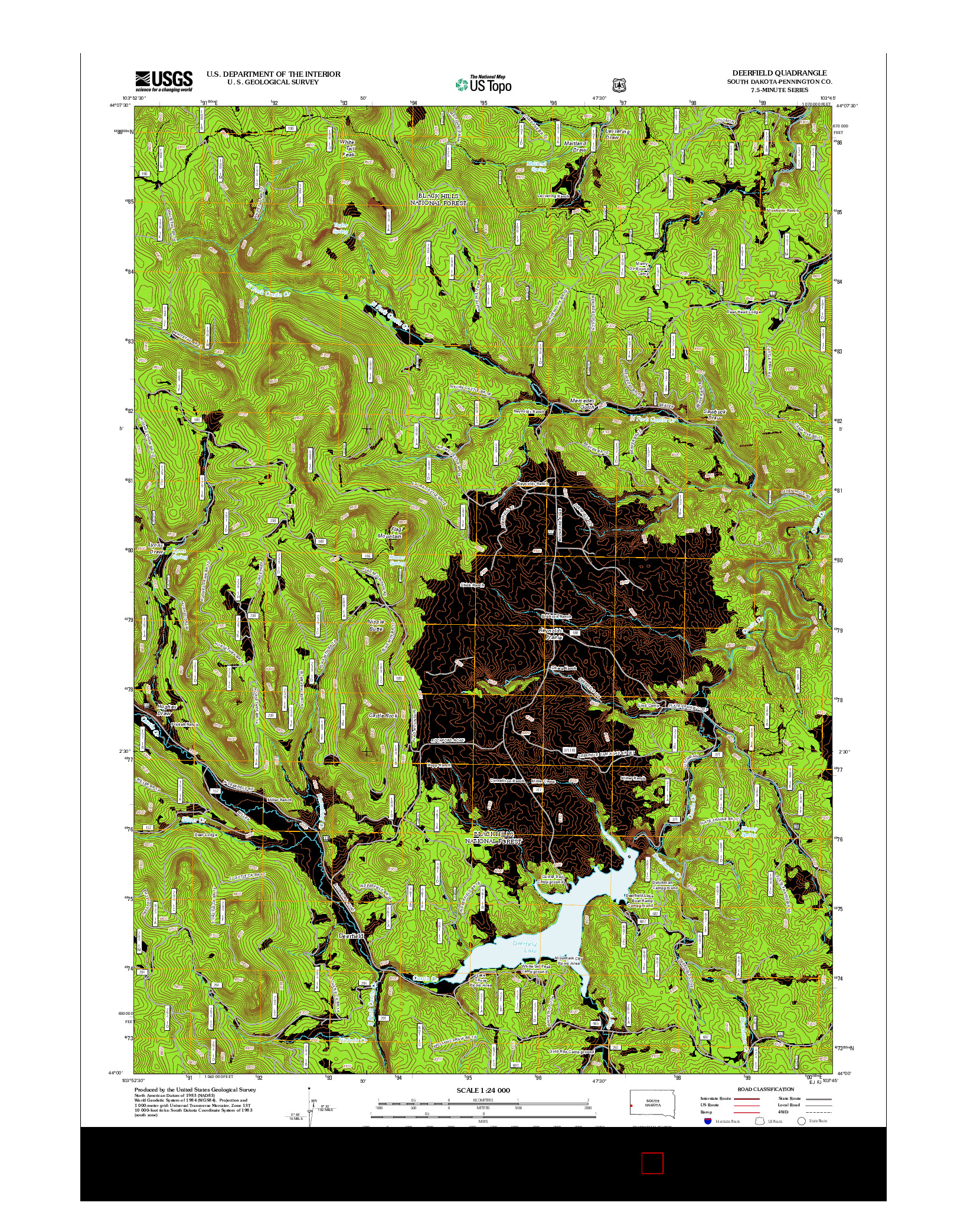 USGS US TOPO 7.5-MINUTE MAP FOR DEERFIELD, SD 2012