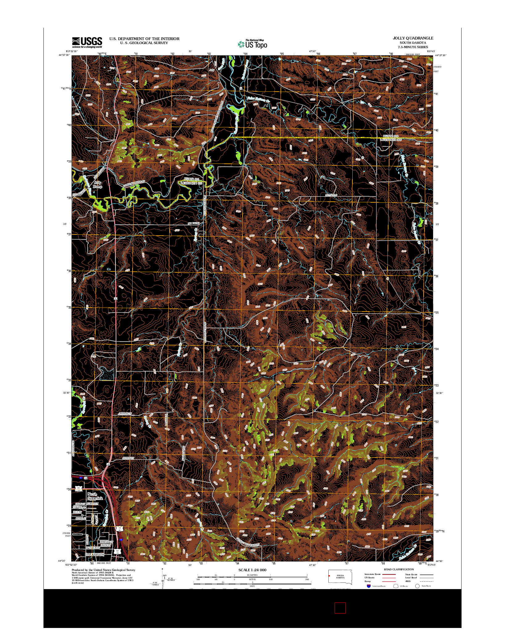 USGS US TOPO 7.5-MINUTE MAP FOR JOLLY, SD 2012