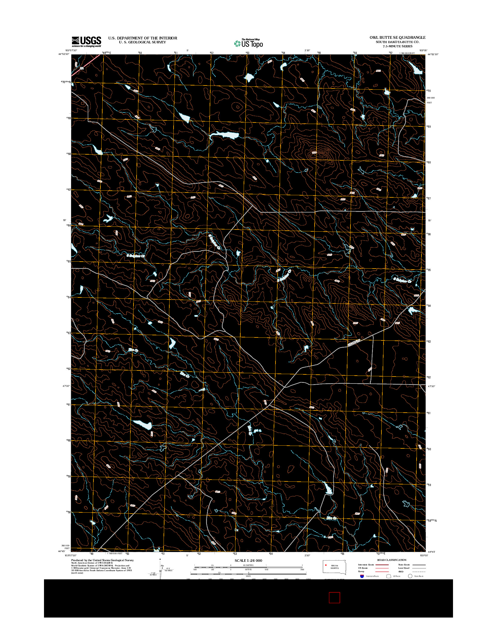 USGS US TOPO 7.5-MINUTE MAP FOR OWL BUTTE SE, SD 2012