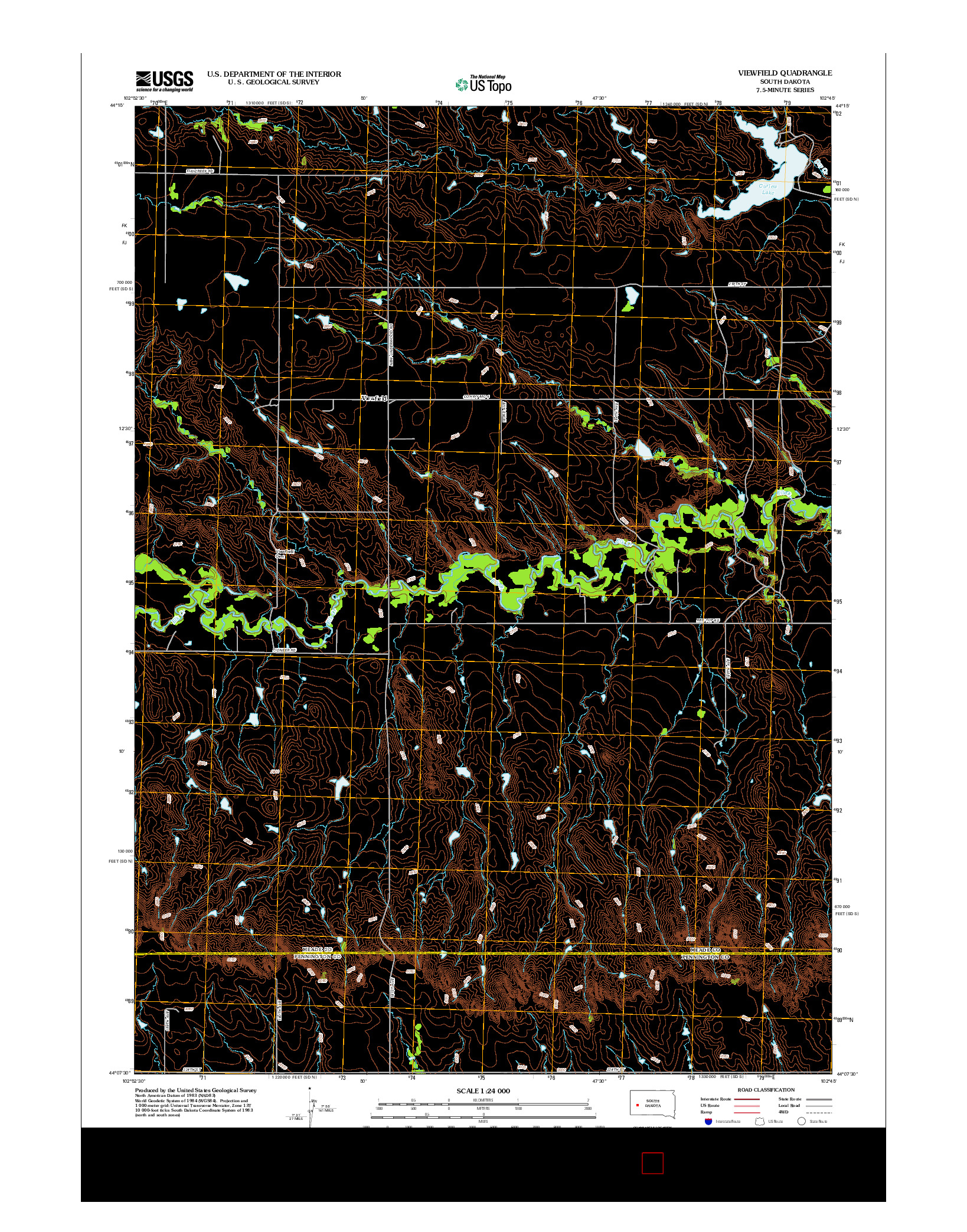 USGS US TOPO 7.5-MINUTE MAP FOR VIEWFIELD, SD 2012