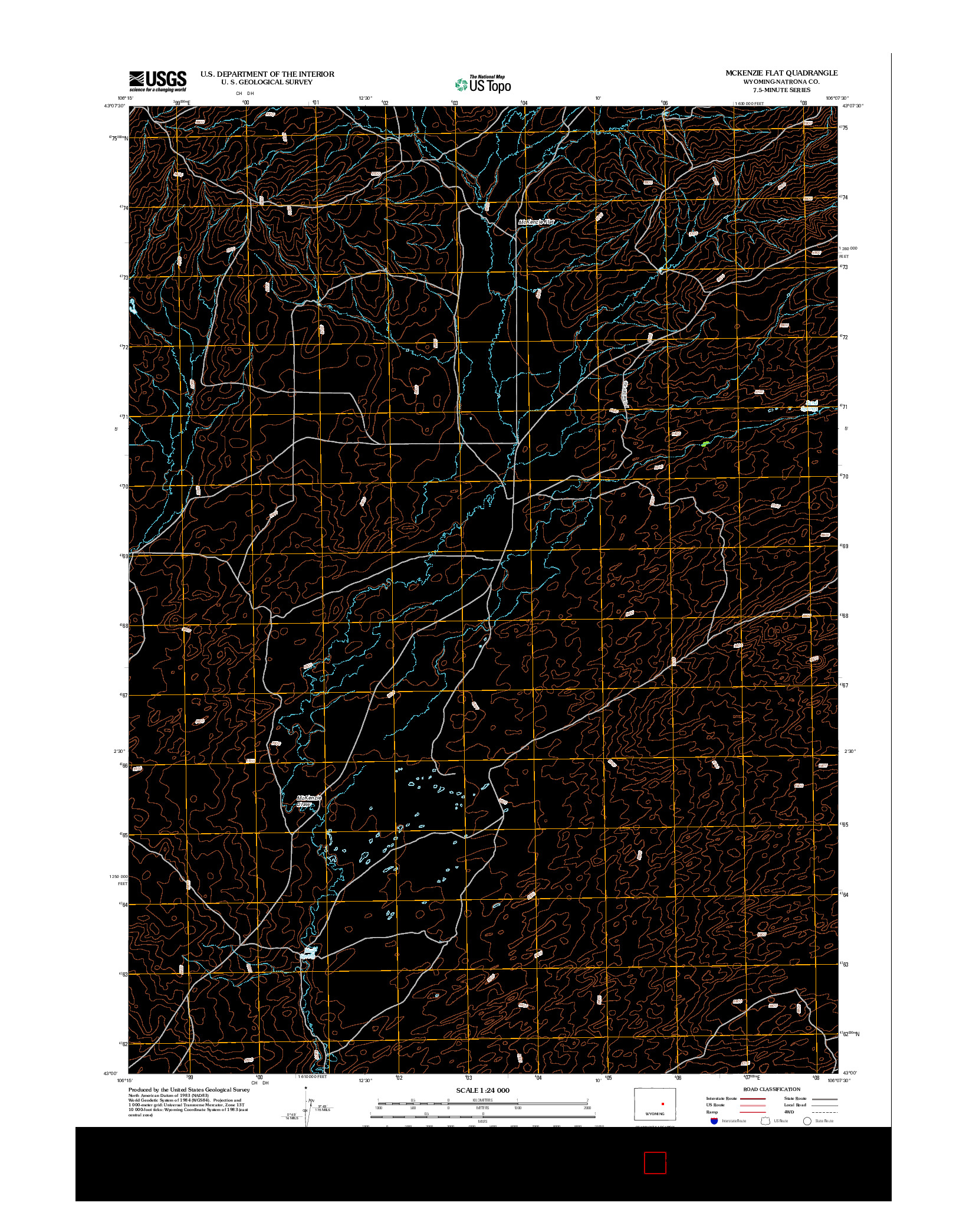 USGS US TOPO 7.5-MINUTE MAP FOR MCKENZIE FLAT, WY 2012