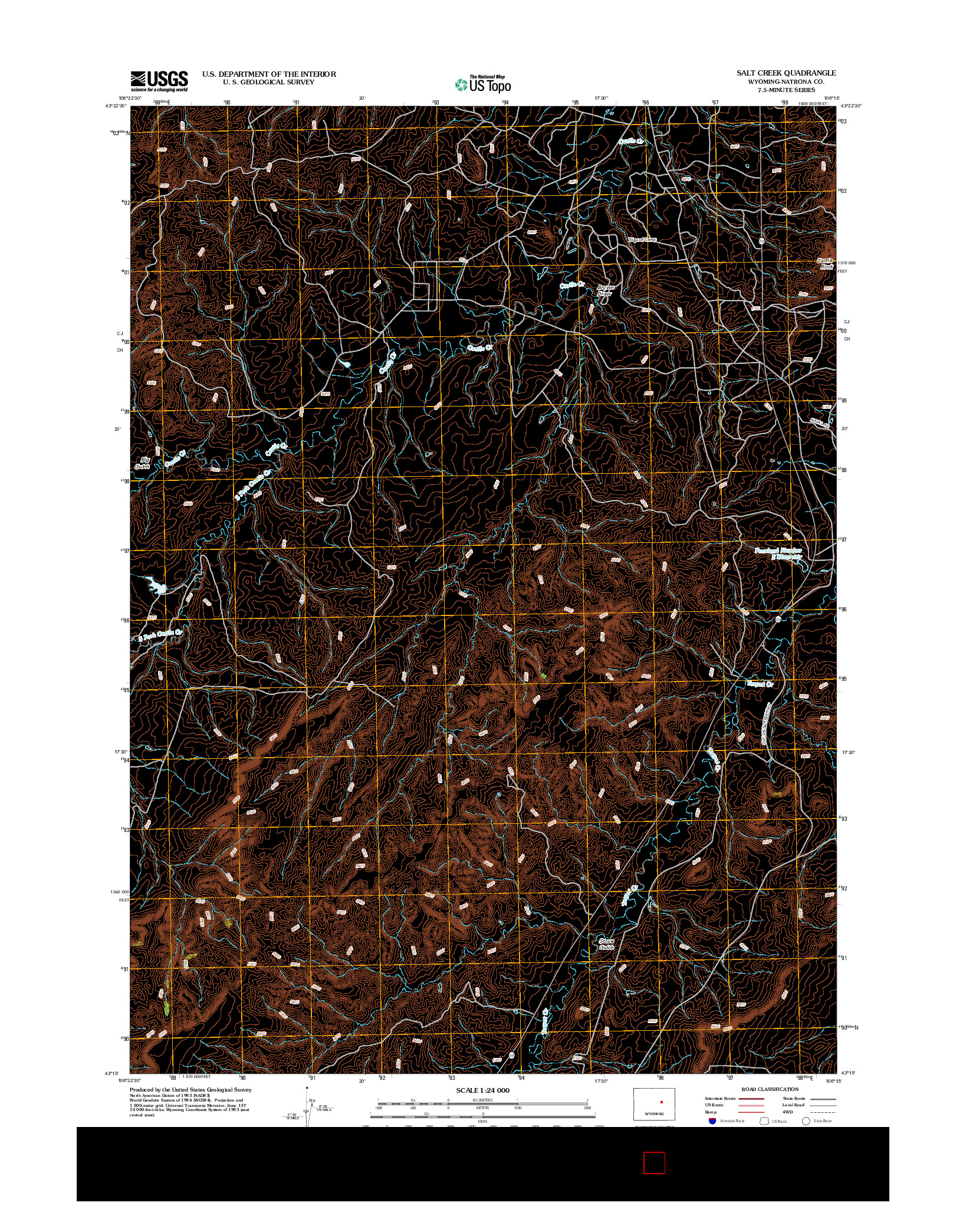 USGS US TOPO 7.5-MINUTE MAP FOR SALT CREEK, WY 2012