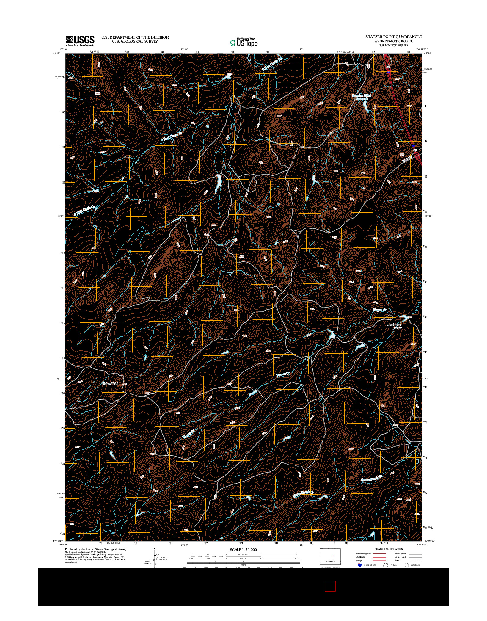 USGS US TOPO 7.5-MINUTE MAP FOR STATZER POINT, WY 2012