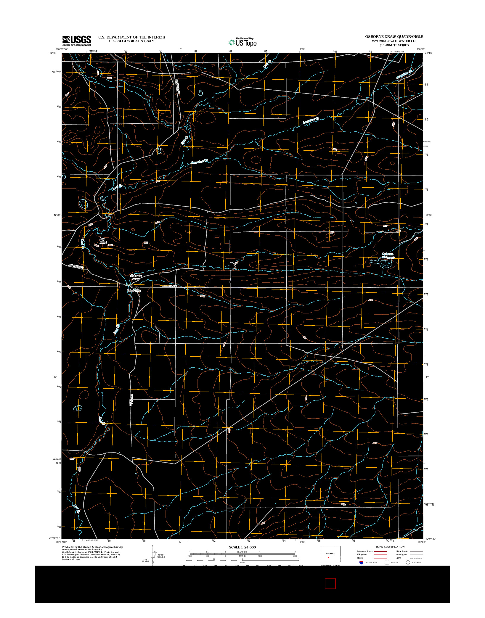 USGS US TOPO 7.5-MINUTE MAP FOR OSBORNE DRAW, WY 2012