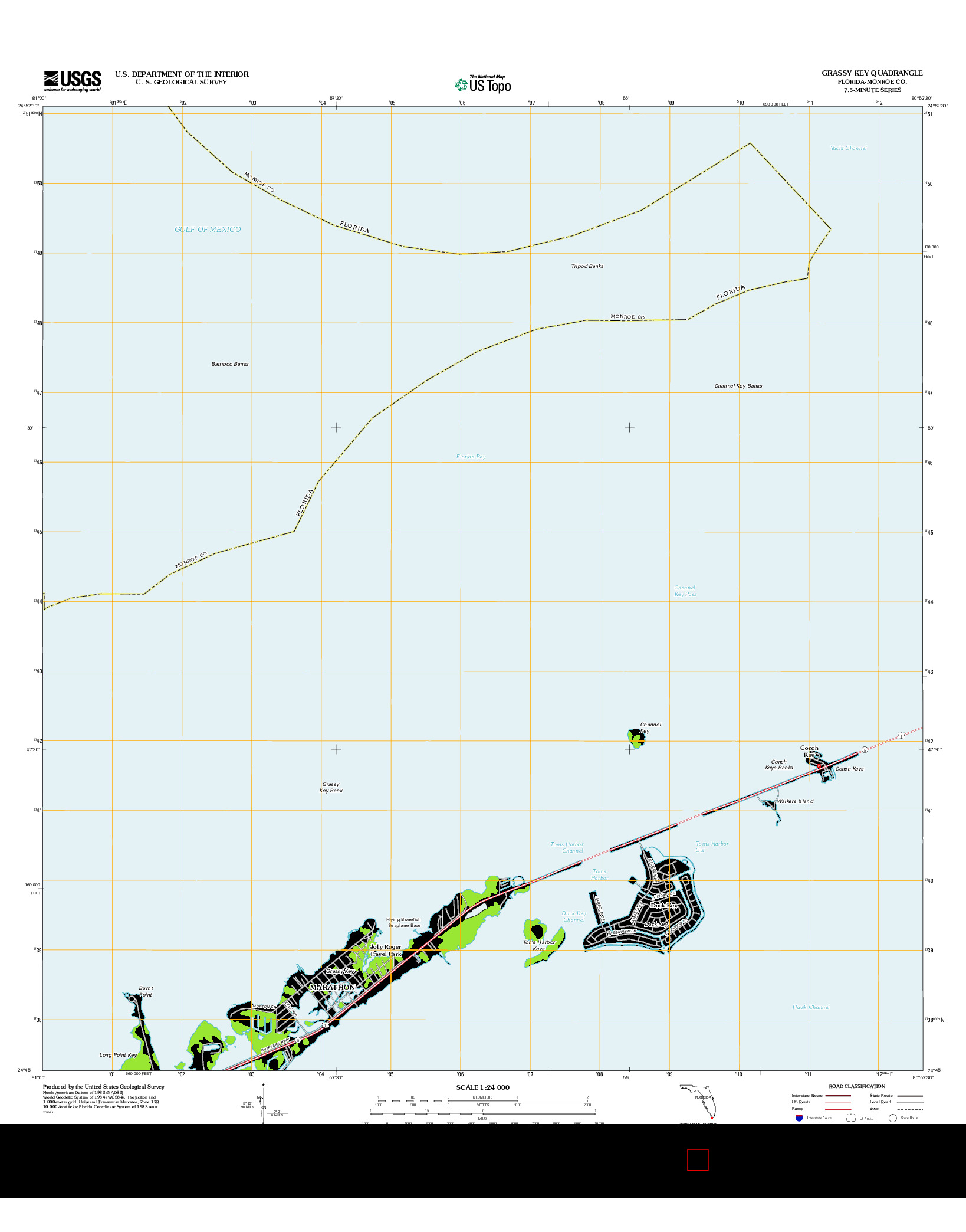 USGS US TOPO 7.5-MINUTE MAP FOR GRASSY KEY, FL 2012