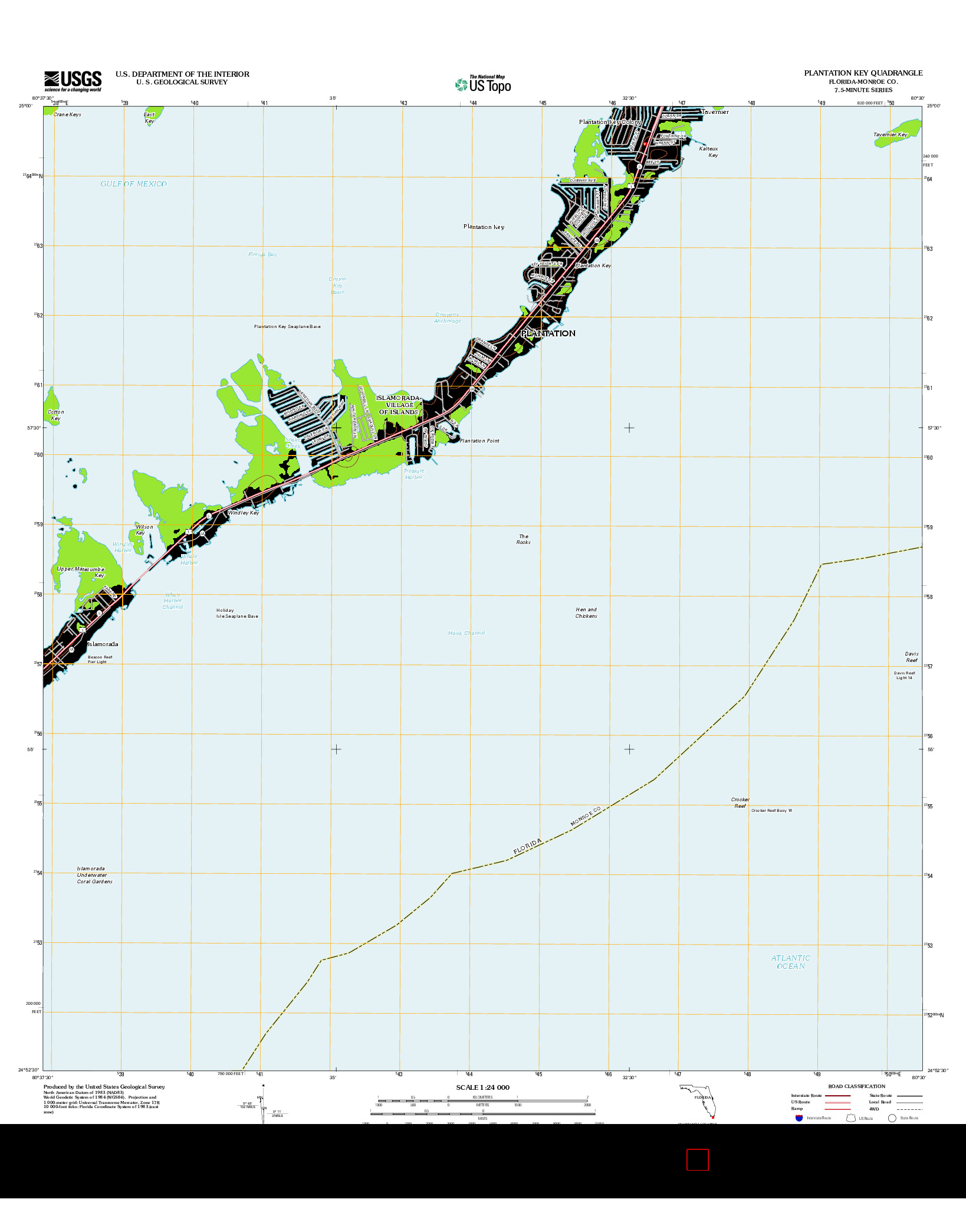USGS US TOPO 7.5-MINUTE MAP FOR PLANTATION KEY, FL 2012