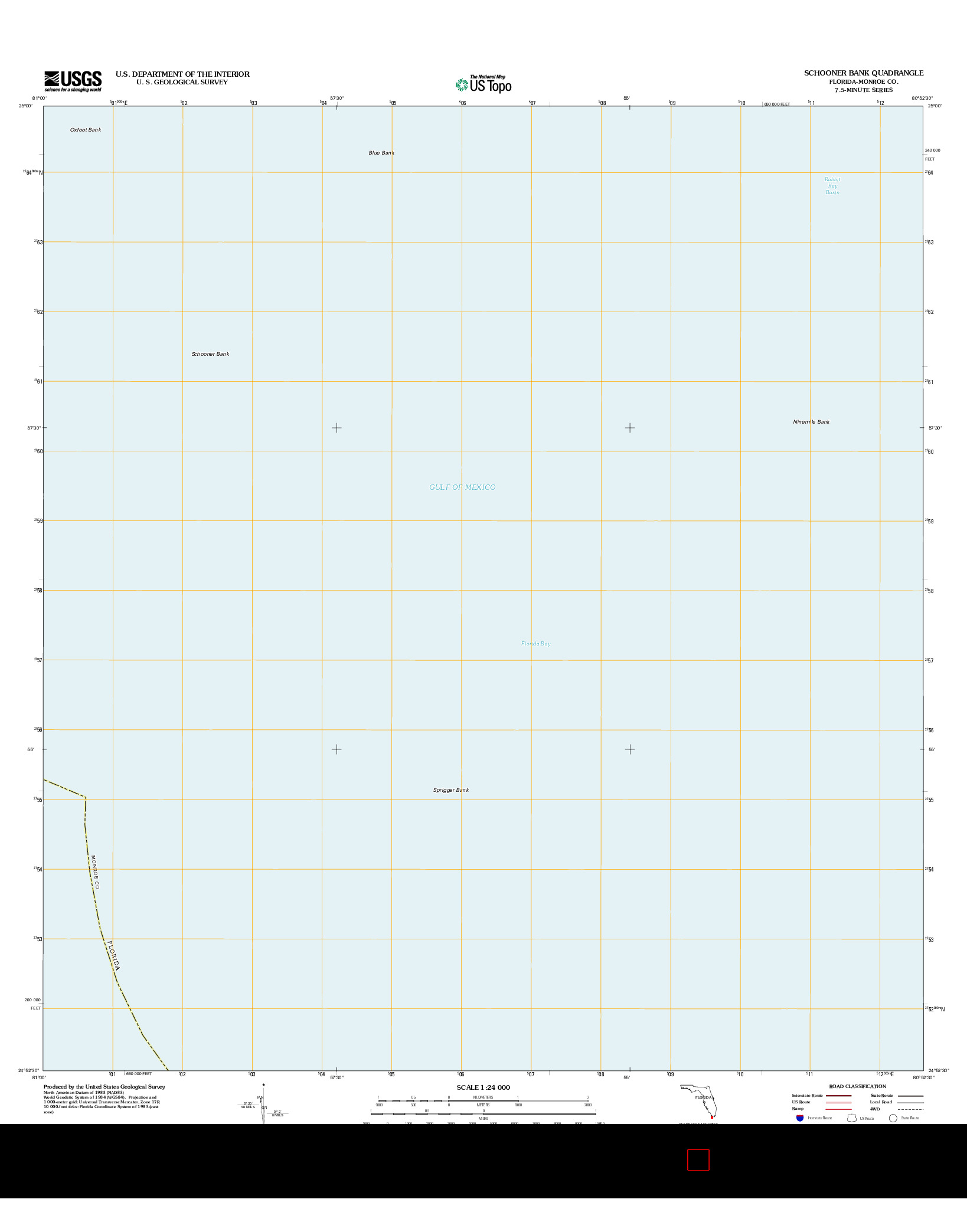 USGS US TOPO 7.5-MINUTE MAP FOR SCHOONER BANK, FL 2012