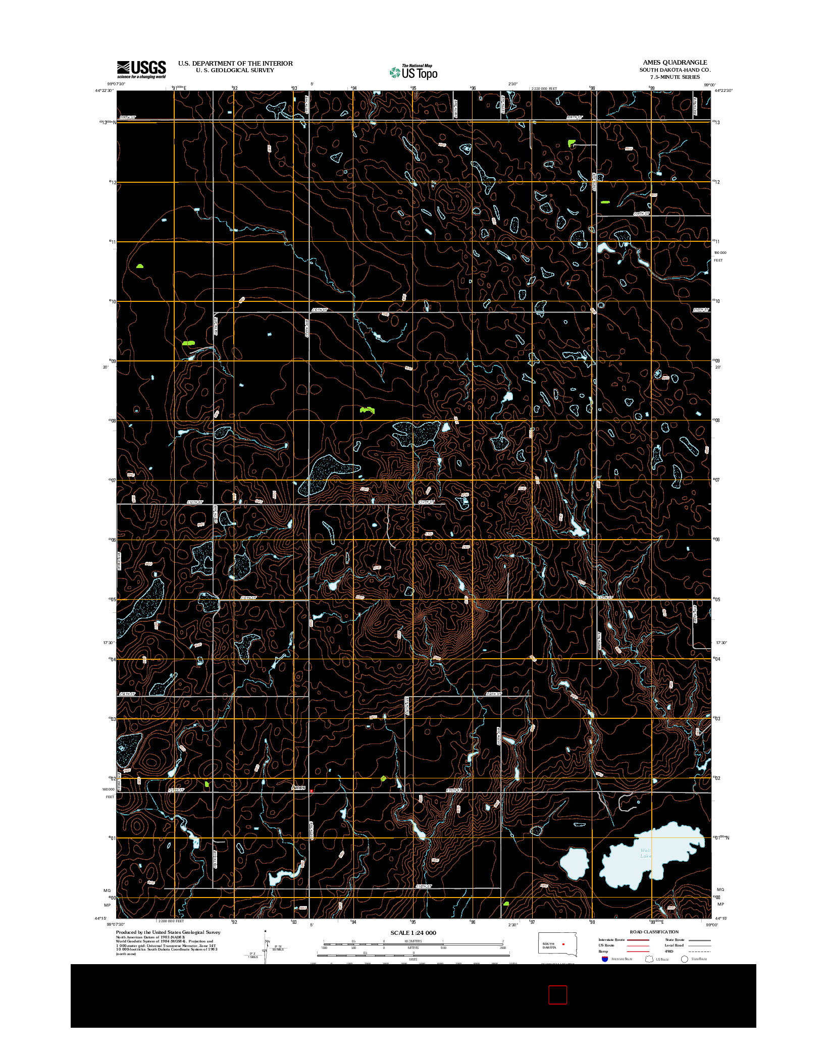 USGS US TOPO 7.5-MINUTE MAP FOR AMES, SD 2012