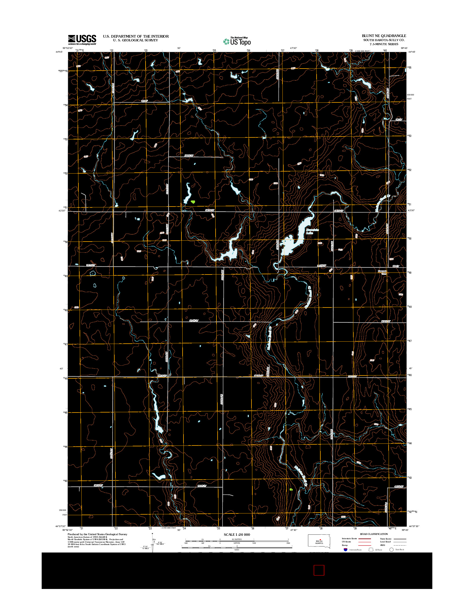 USGS US TOPO 7.5-MINUTE MAP FOR BLUNT NE, SD 2012