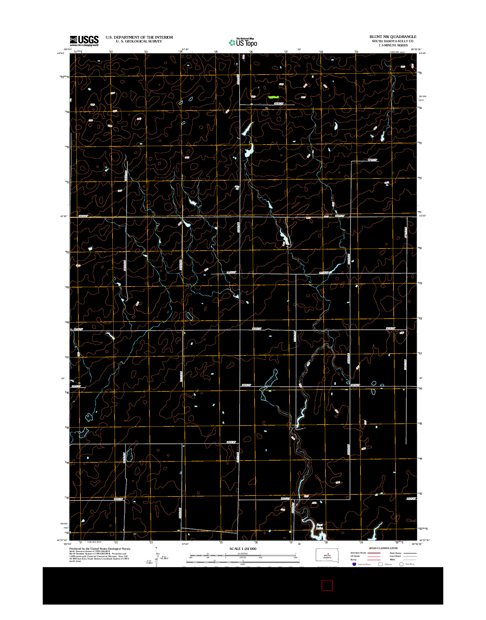 USGS US TOPO 7.5-MINUTE MAP FOR BLUNT NW, SD 2012