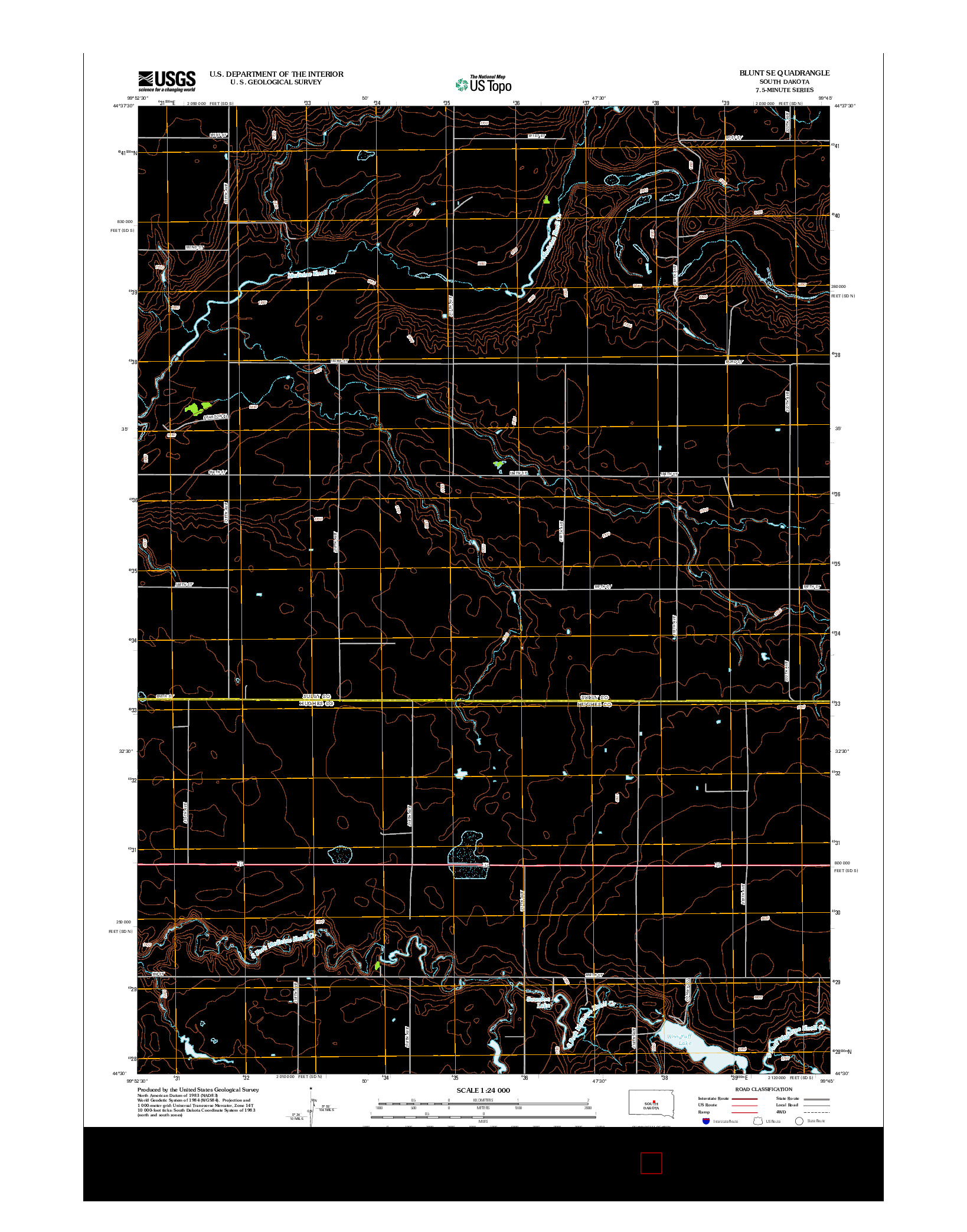 USGS US TOPO 7.5-MINUTE MAP FOR BLUNT SE, SD 2012