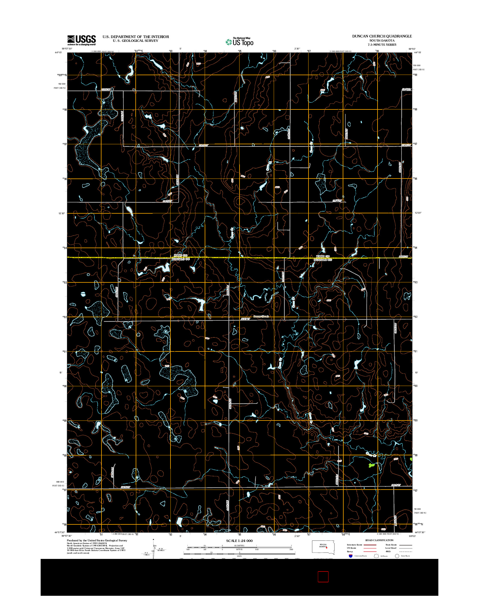 USGS US TOPO 7.5-MINUTE MAP FOR DUNCAN CHURCH, SD 2012