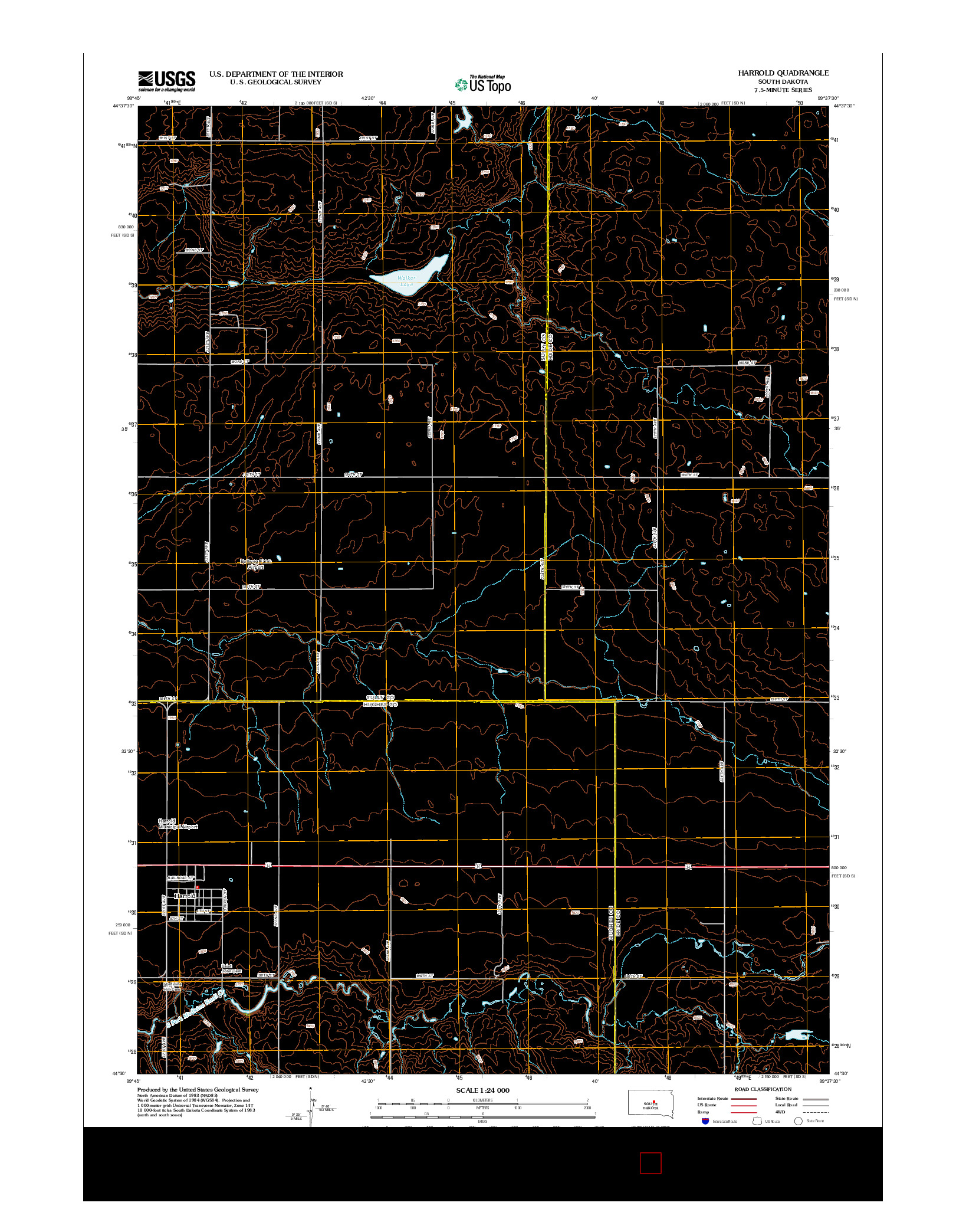 USGS US TOPO 7.5-MINUTE MAP FOR HARROLD, SD 2012