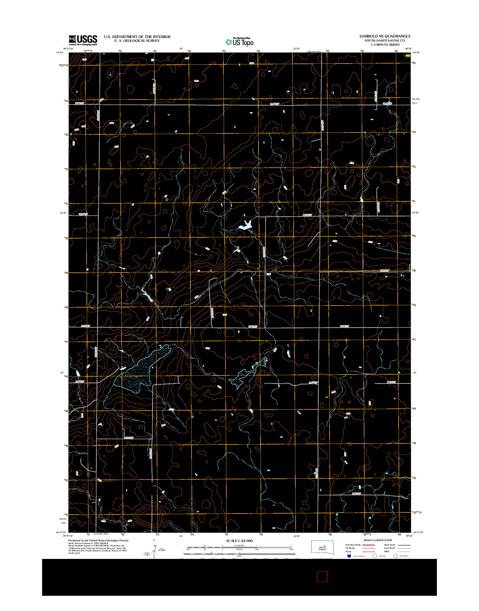 USGS US TOPO 7.5-MINUTE MAP FOR HARROLD NE, SD 2012