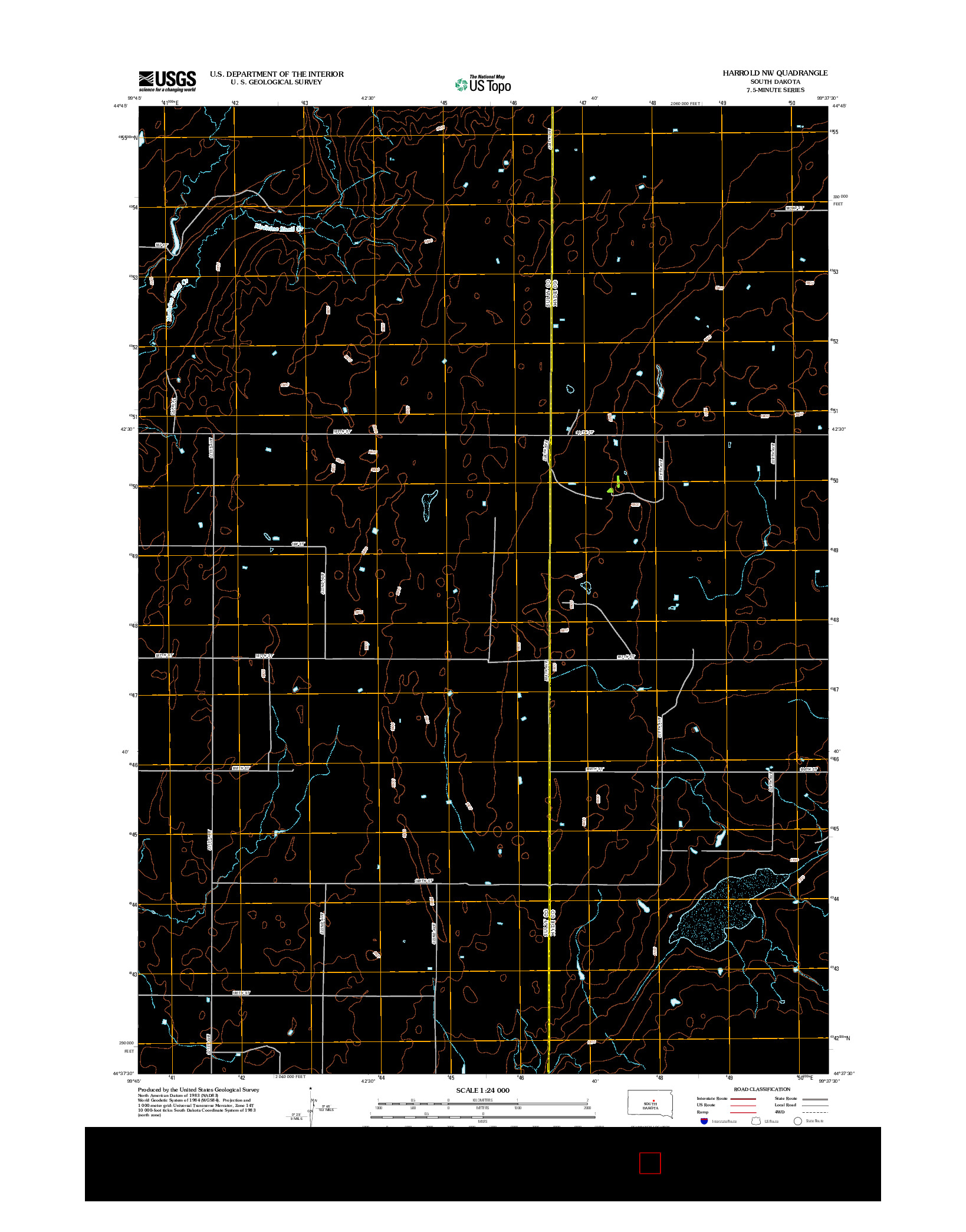 USGS US TOPO 7.5-MINUTE MAP FOR HARROLD NW, SD 2012