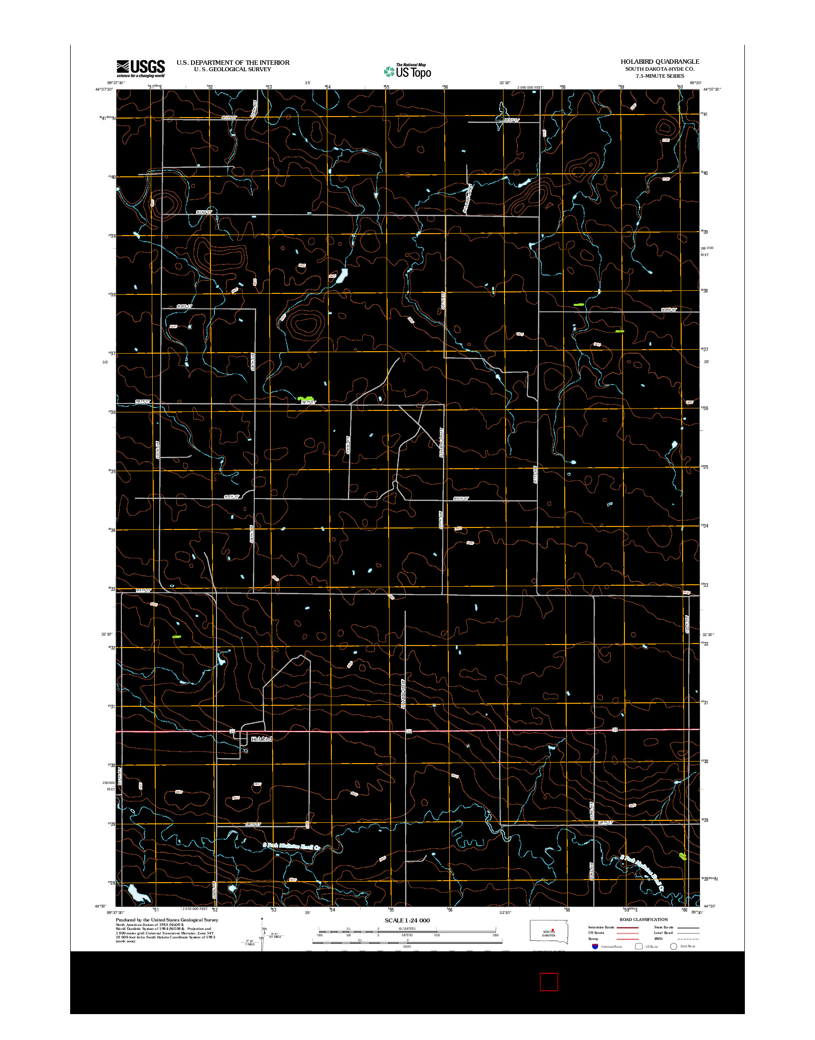 USGS US TOPO 7.5-MINUTE MAP FOR HOLABIRD, SD 2012