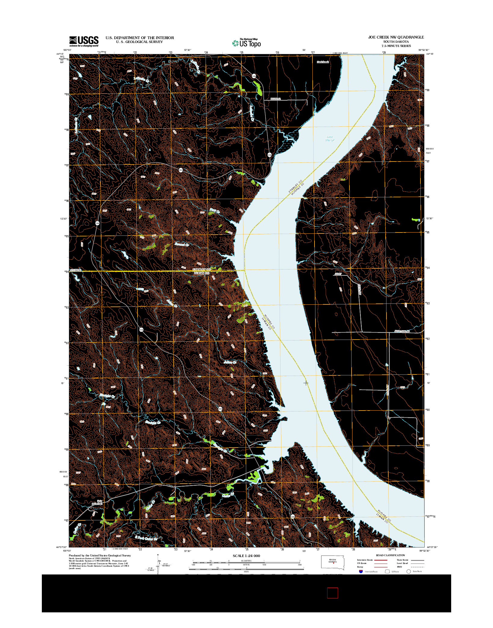 USGS US TOPO 7.5-MINUTE MAP FOR JOE CREEK NW, SD 2012