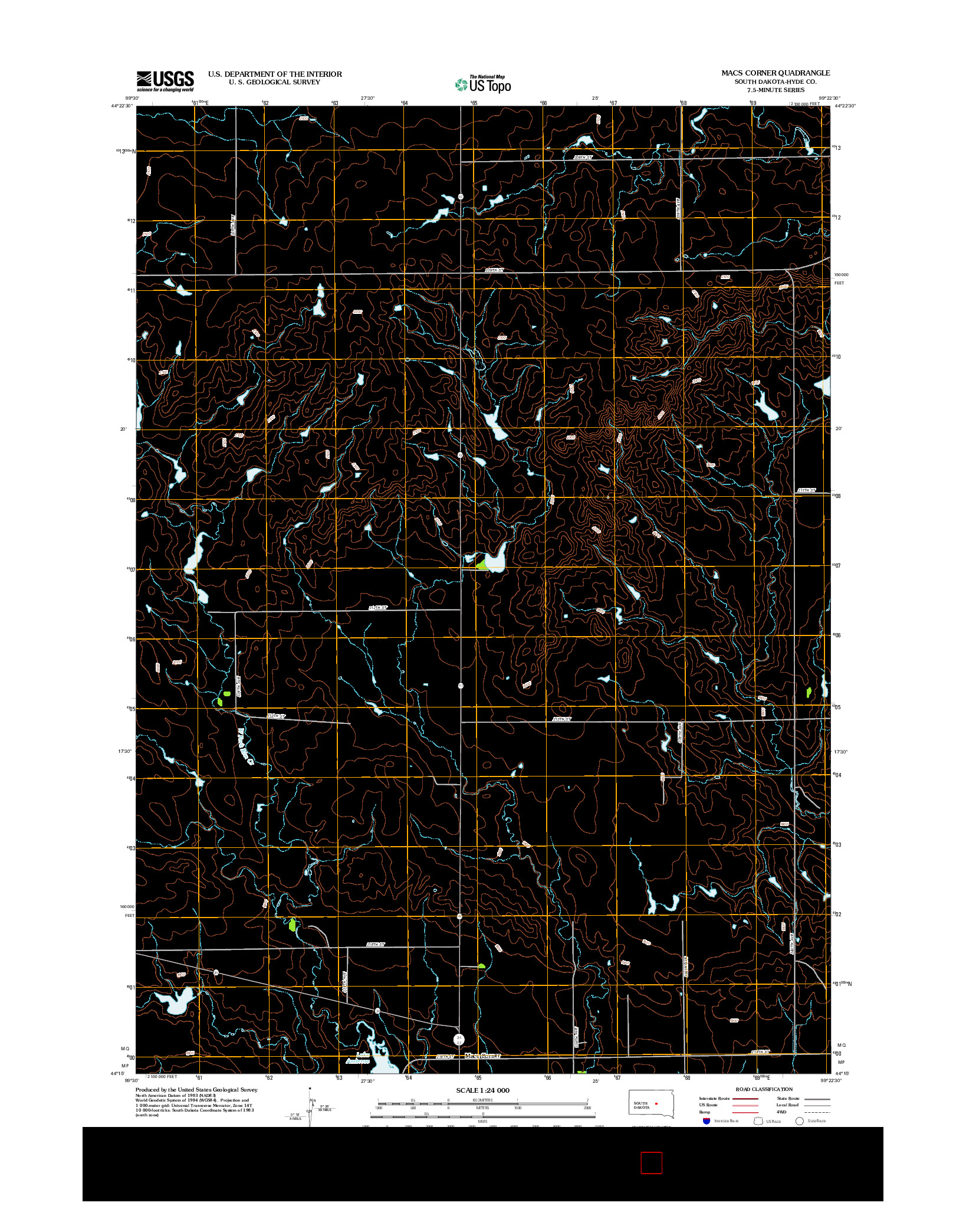 USGS US TOPO 7.5-MINUTE MAP FOR MACS CORNER, SD 2012