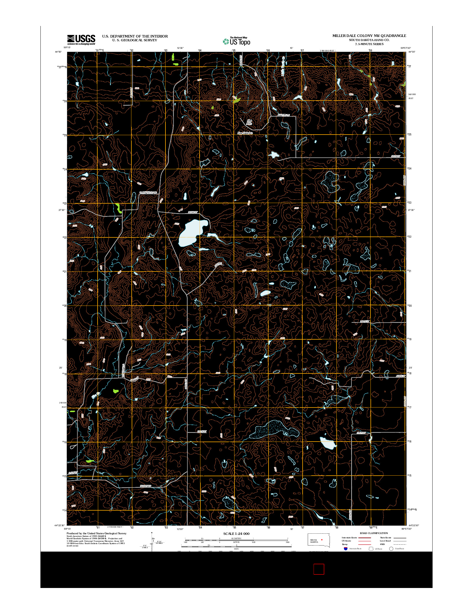 USGS US TOPO 7.5-MINUTE MAP FOR MILLER DALE COLONY NW, SD 2012