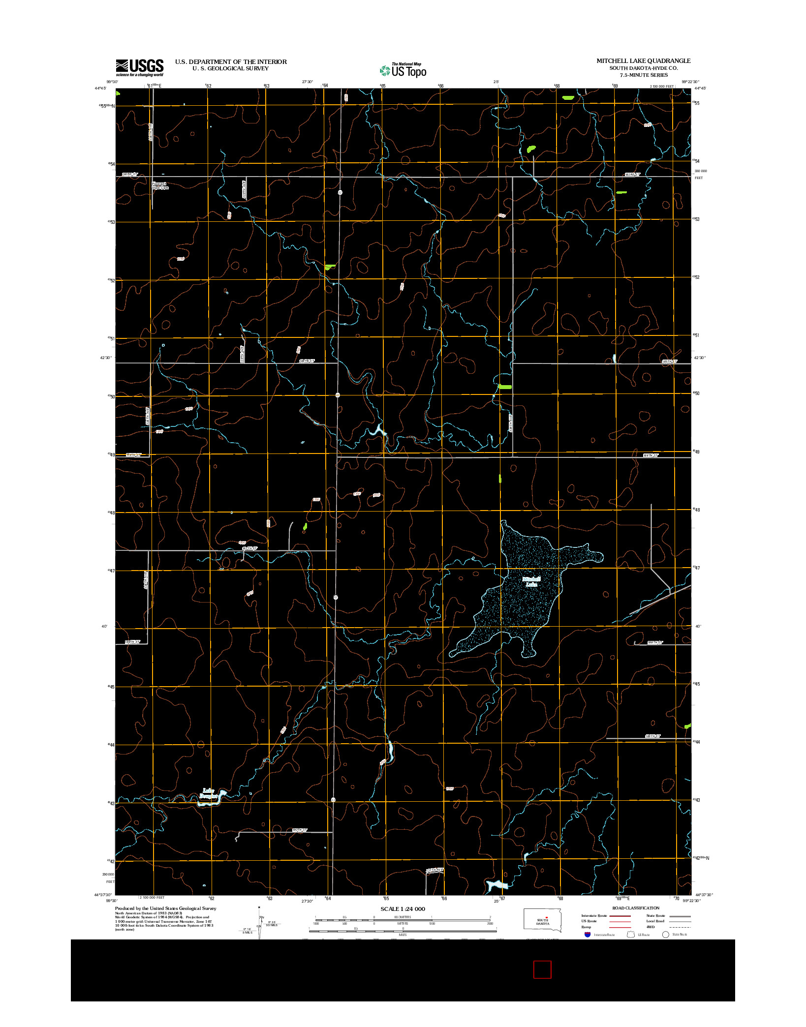 USGS US TOPO 7.5-MINUTE MAP FOR MITCHELL LAKE, SD 2012