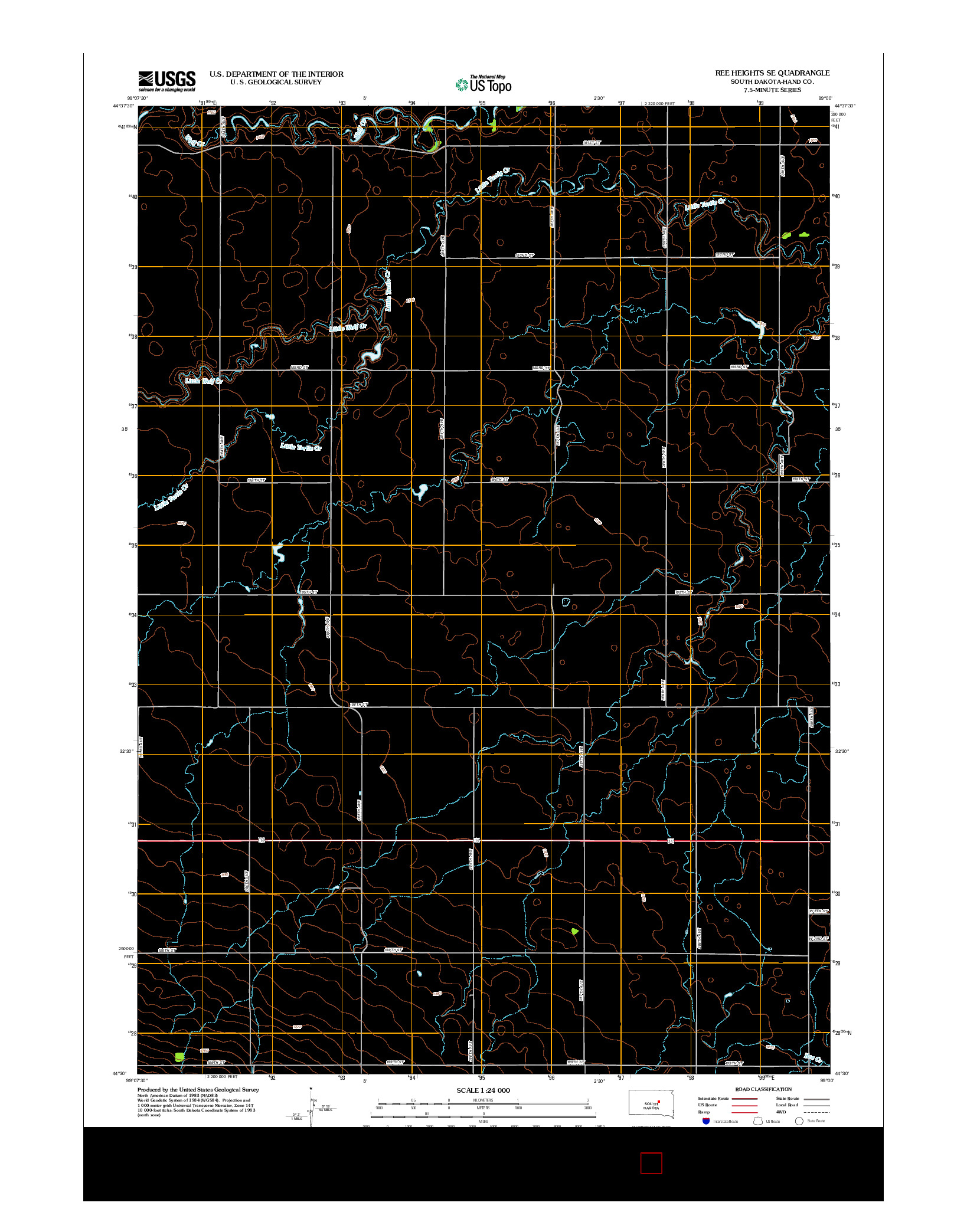 USGS US TOPO 7.5-MINUTE MAP FOR REE HEIGHTS SE, SD 2012