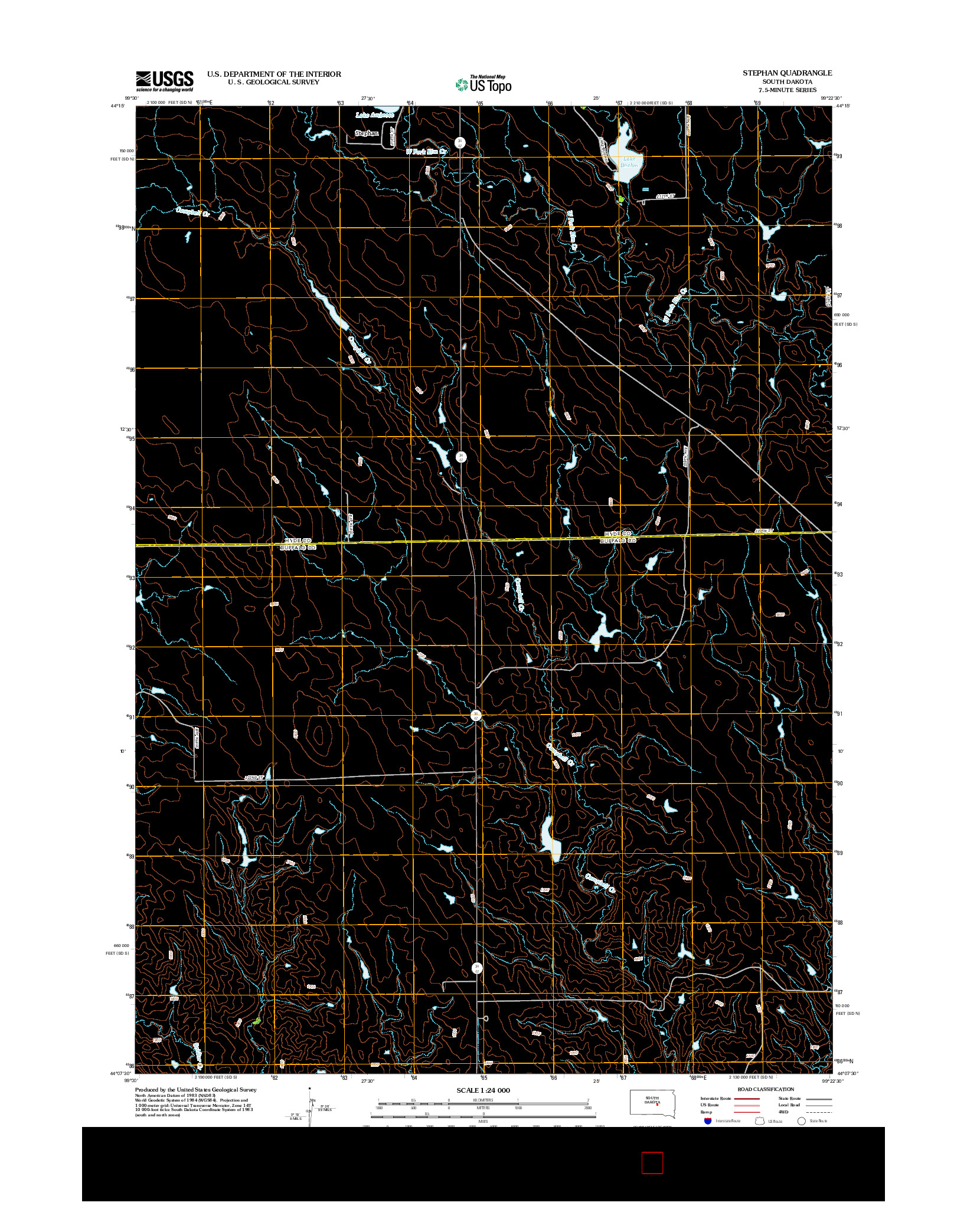 USGS US TOPO 7.5-MINUTE MAP FOR STEPHAN, SD 2012