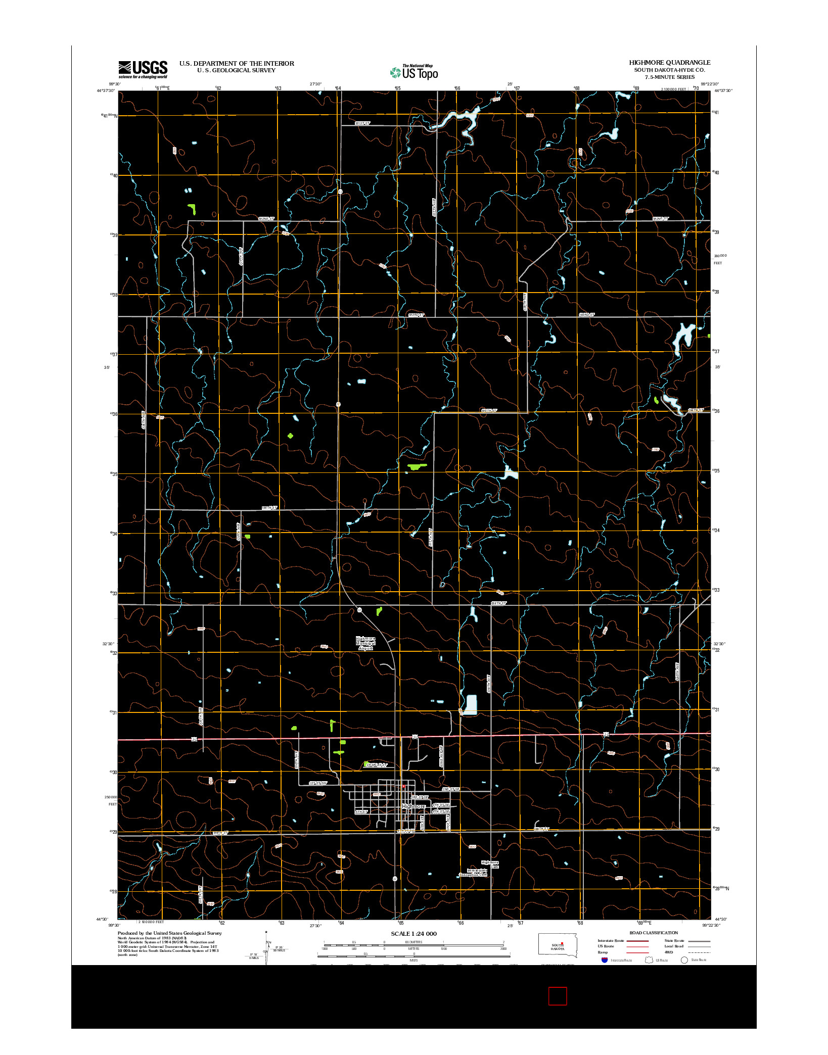 USGS US TOPO 7.5-MINUTE MAP FOR HIGHMORE, SD 2012