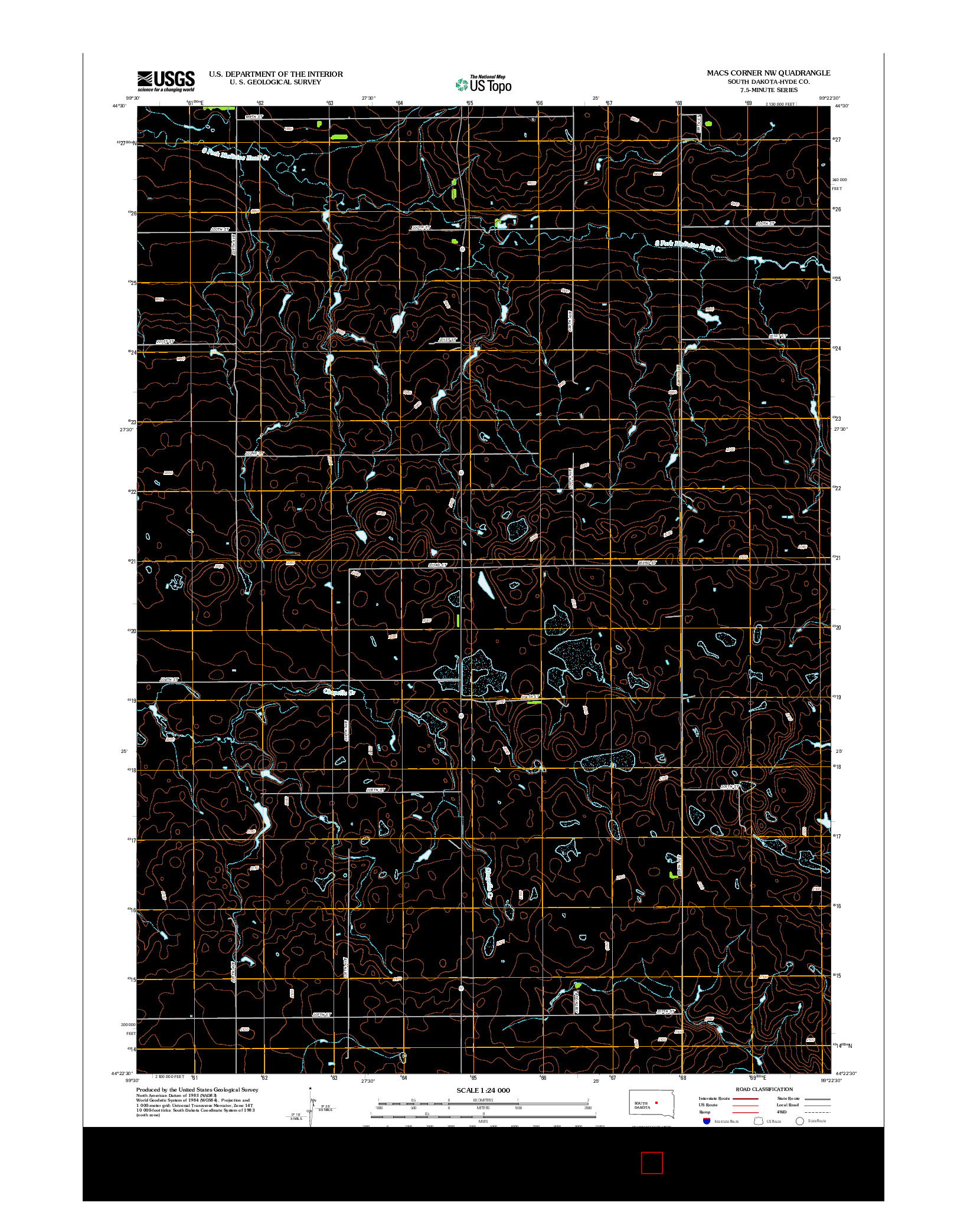 USGS US TOPO 7.5-MINUTE MAP FOR MACS CORNER NW, SD 2012