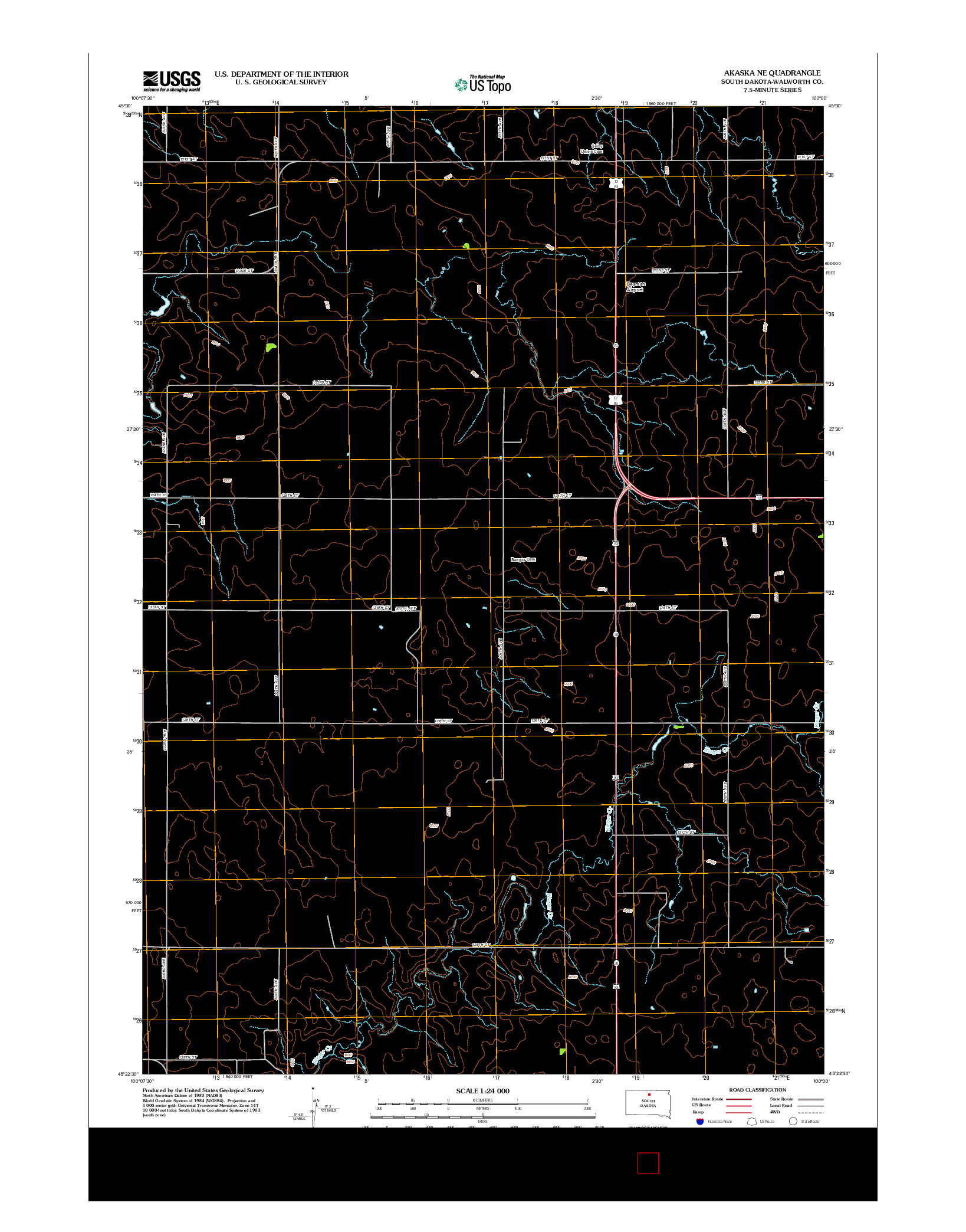 USGS US TOPO 7.5-MINUTE MAP FOR AKASKA NE, SD 2012